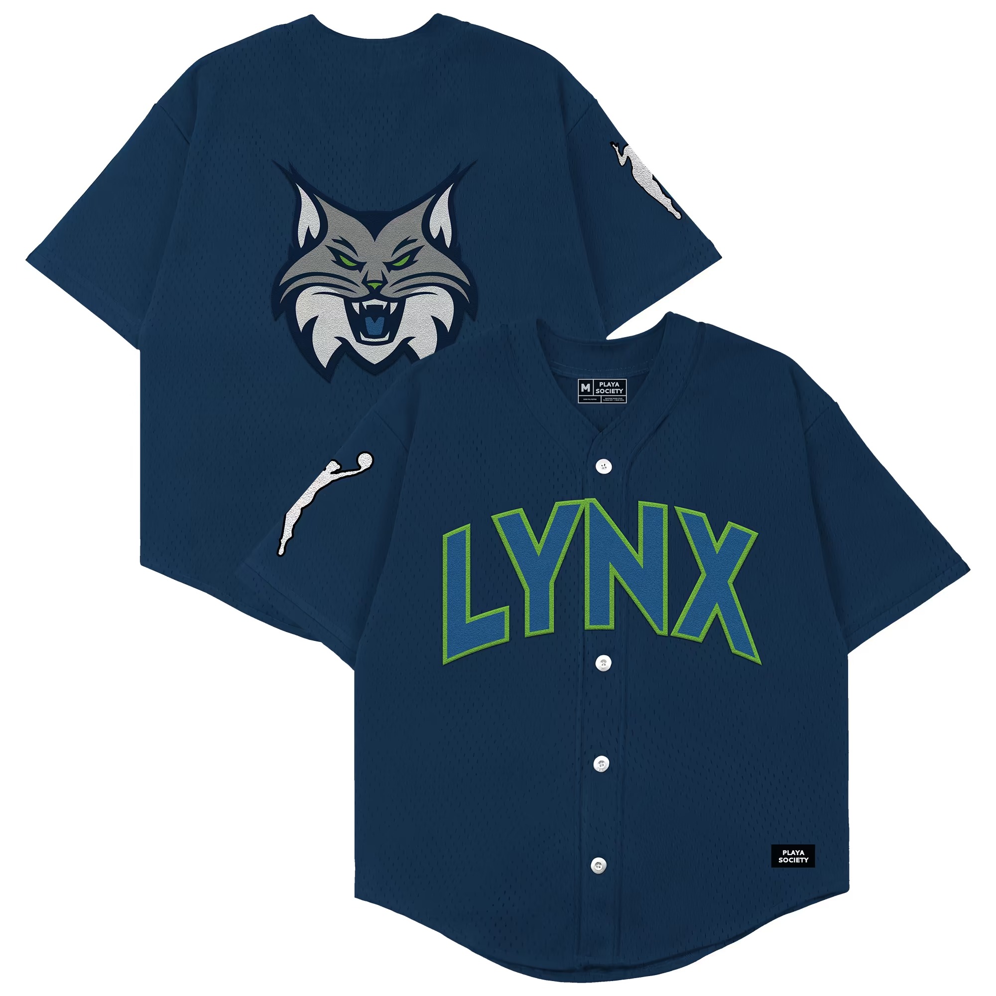 Hunk Wear - Minnesota Lynx Playa Society Unisex Baseball Fashion Jersey - Navy