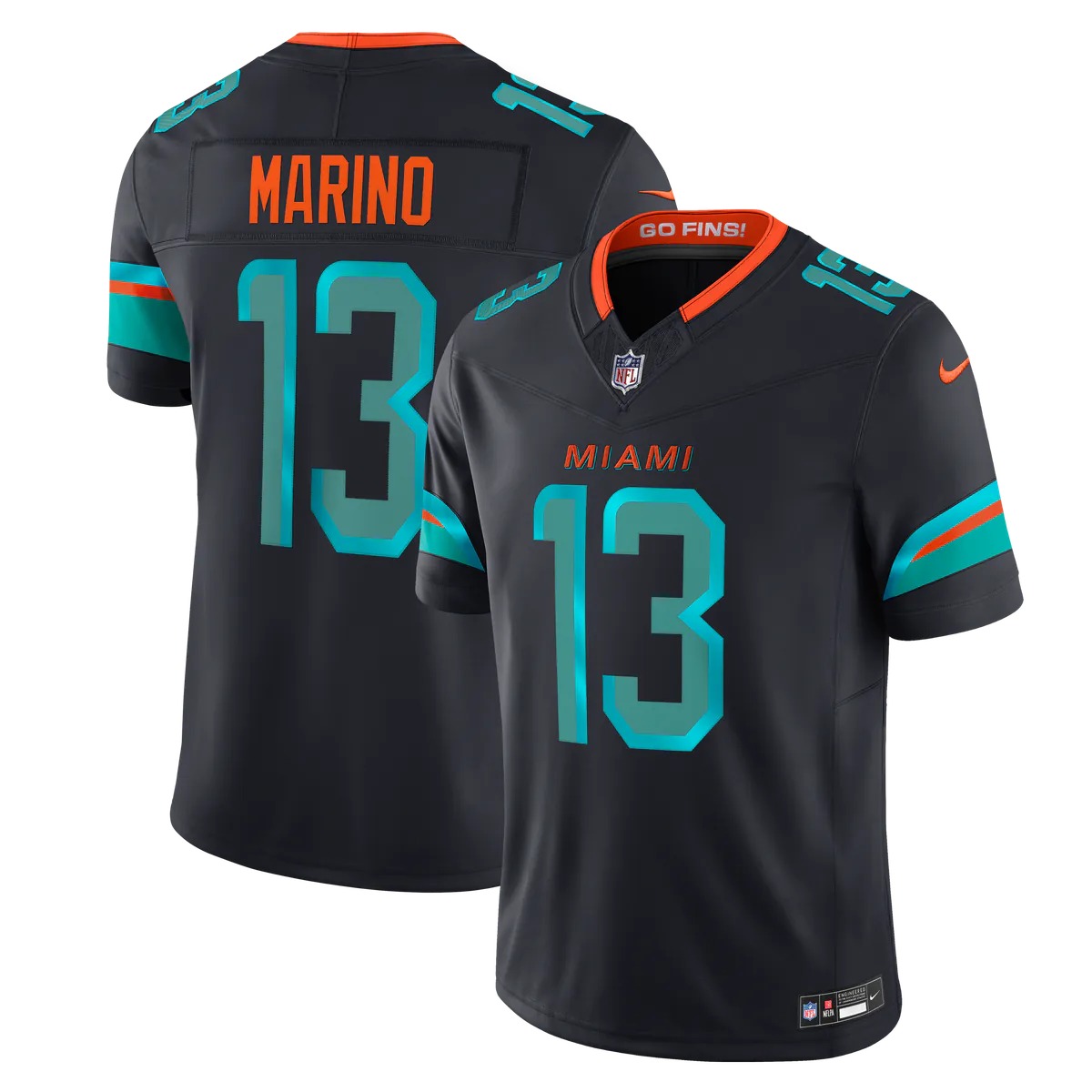 Hunk Wear - Dan Marino Miami Dolphins Nike Rivalries Collection Stitched Limited Jersey - Navy