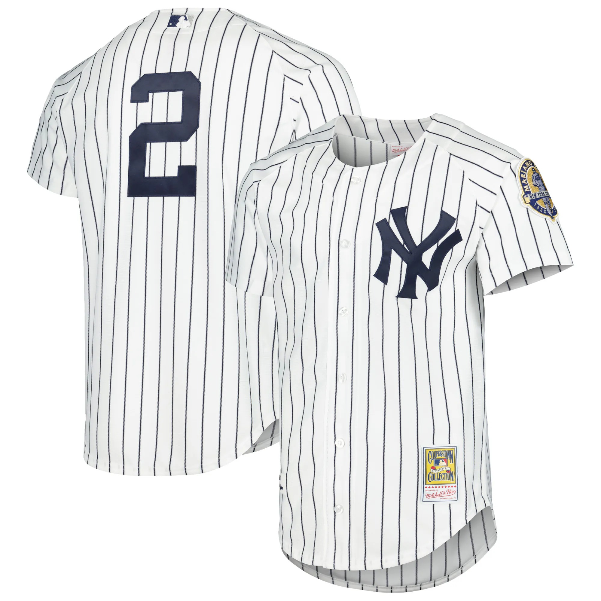 Hunk Wear - Derek Jeter New York Yankees Mitchell & Ness Cooperstown Collection Authentic Jersey - White