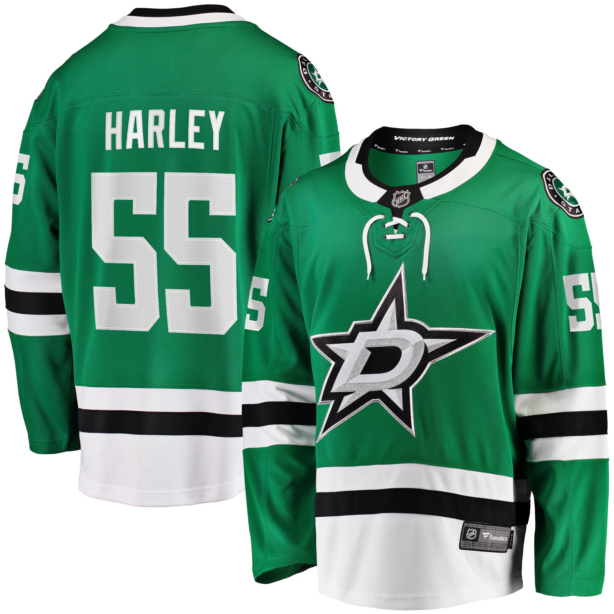 Hunk Wear - Thomas Harley Dallas Stars Fanatics Home Premier Breakaway Player Jersey - Kelly Green