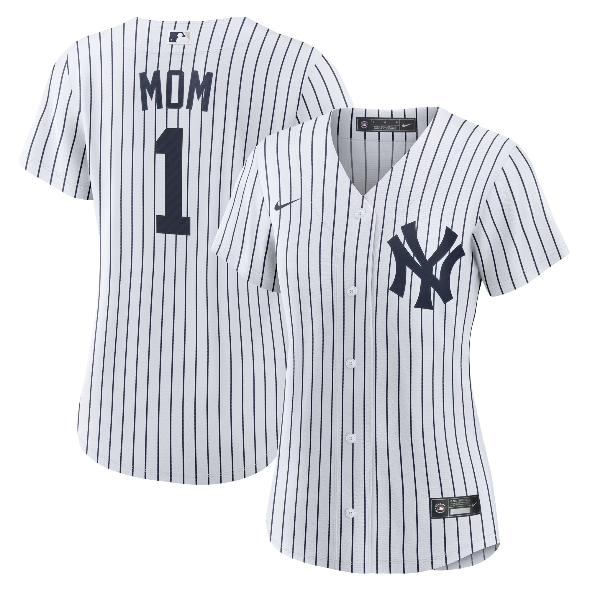 Hunk Wear - New York Yankees Nike Women's #1 Mom Home Replica Jersey - White