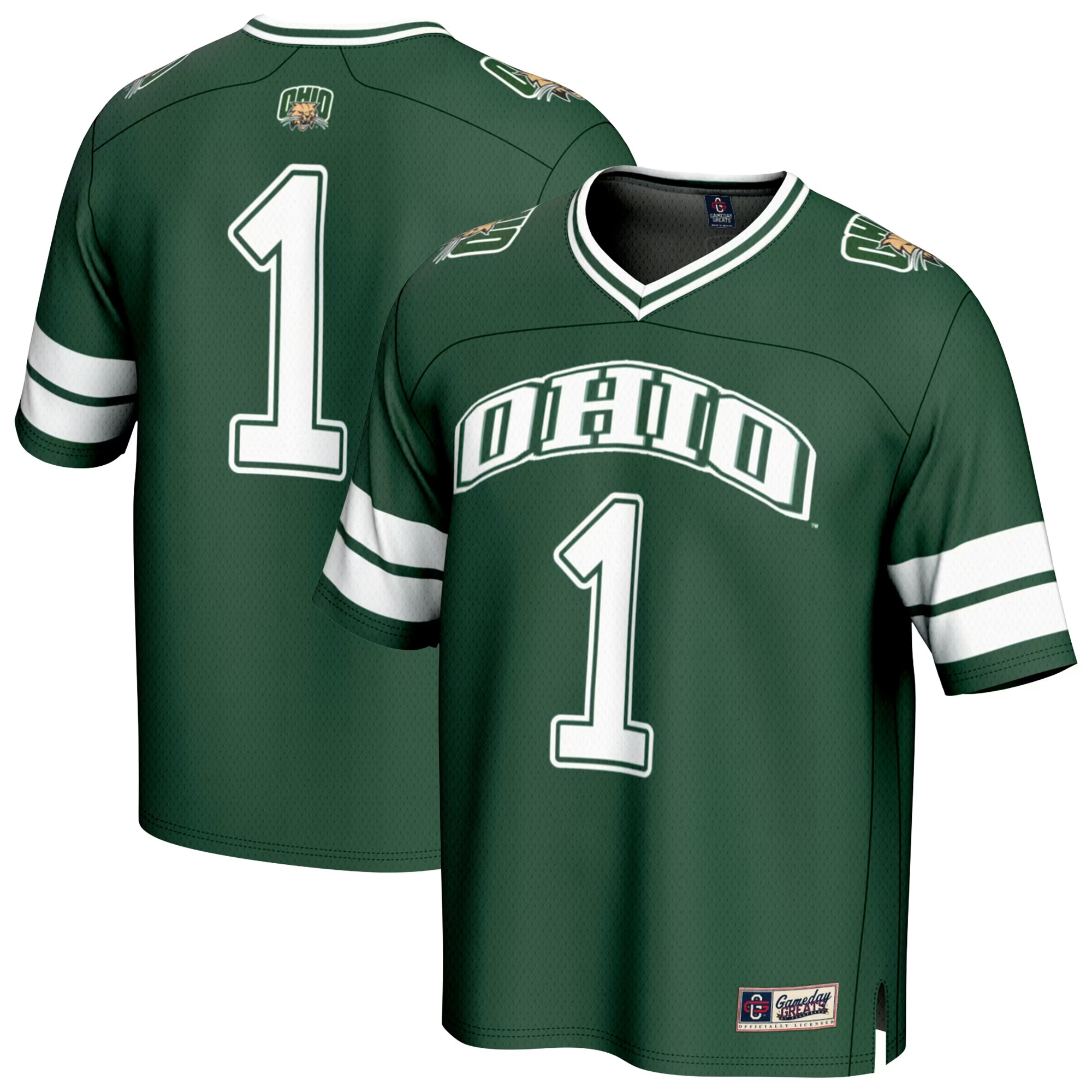 Hunk Wear - #1 Ohio Bobcats GameDay Greats Lightweight Collegiate Football Fashion Jersey - Green