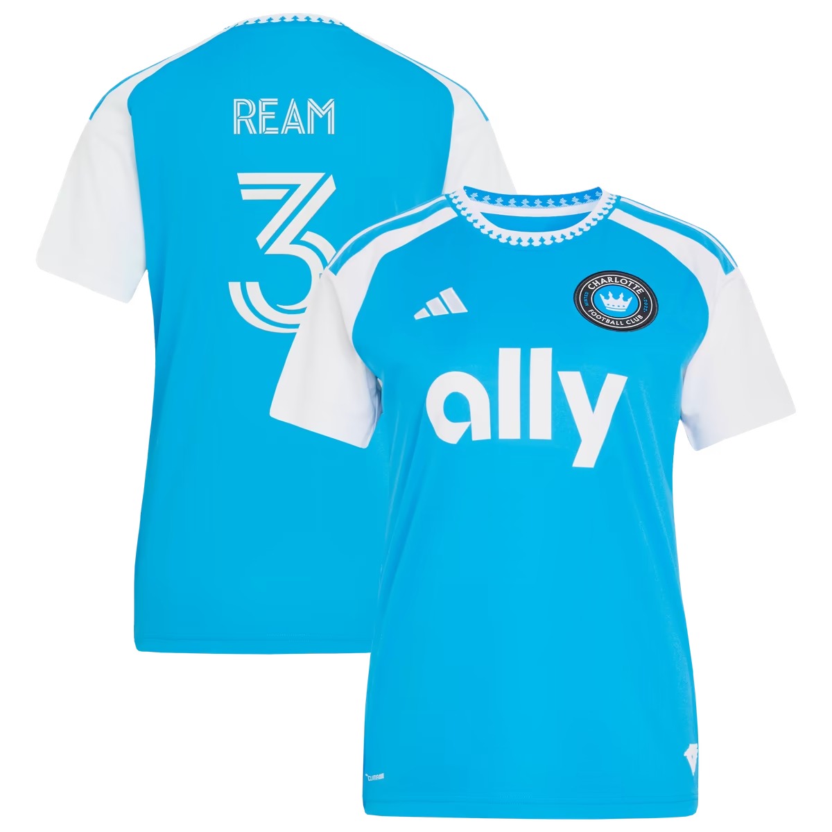 Hunk Wear - Tim Ream Charlotte FC adidas Women's 2026 Carolina Kit_ Crowns Up Replica Jersey - Blue