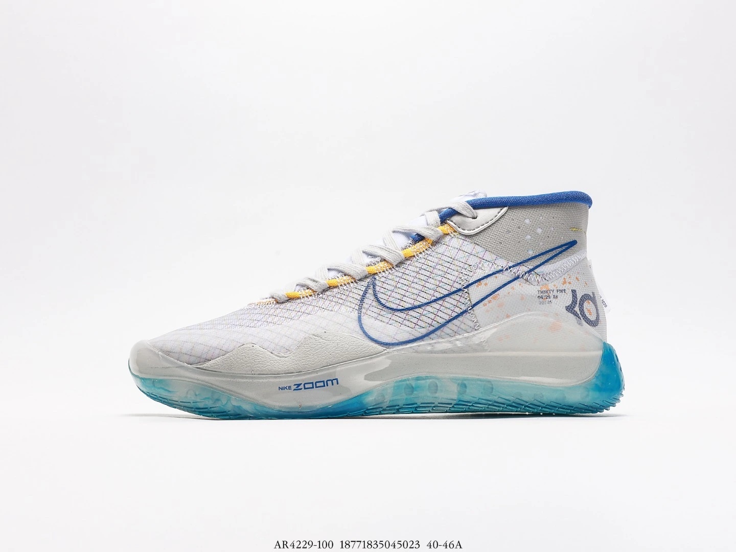 Nike Men’s Basketball Shoes White Blue Mid-Top Sneakers AR4229-100