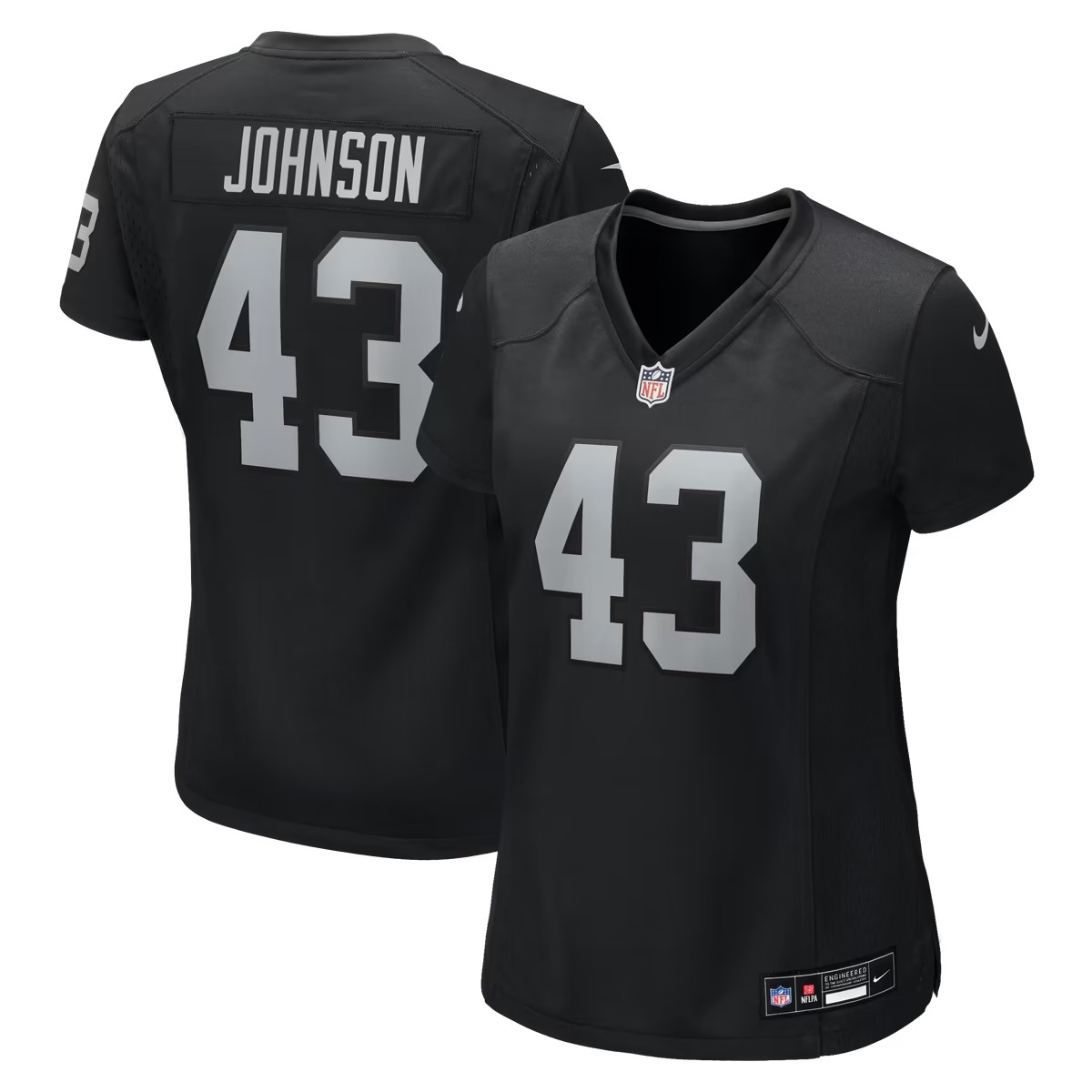 Hunk Wear - Dalton Johnson Las Vegas Raiders Nike Women's Team Game Jersey - Black