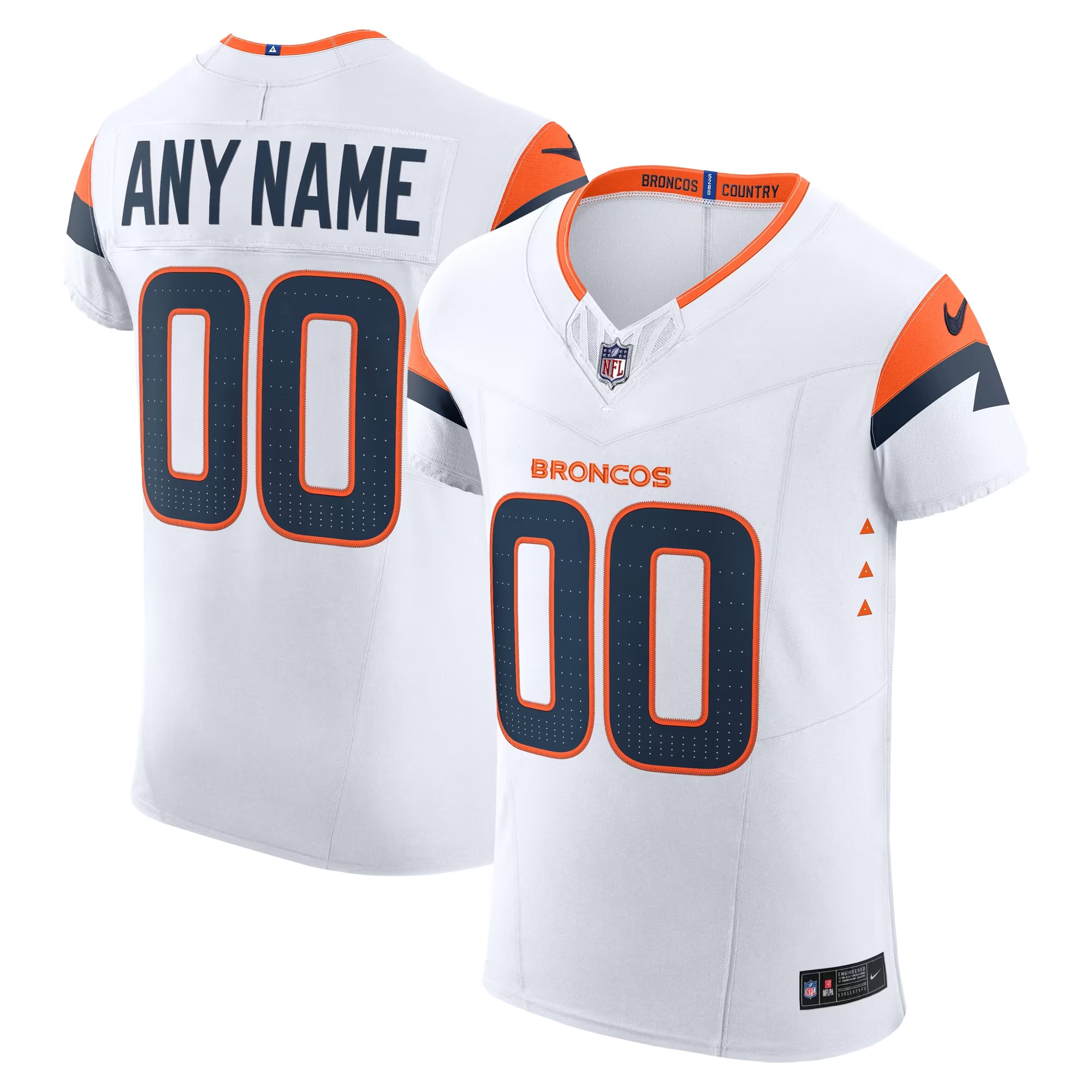 Hunk Wear - Denver Broncos Nike Vapor F.U.S.E. Elite Custom Jersey - White