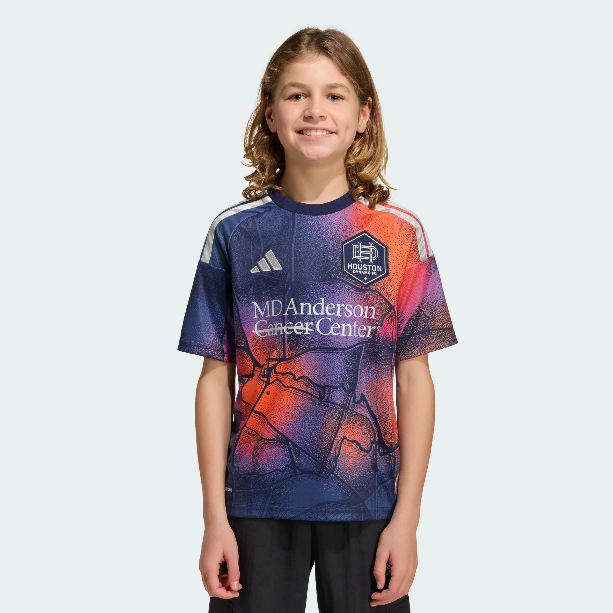 Hunk Wear - Houston Dynamo FC adidas Youth 2026 Mission Control Replica Jersey - Blue