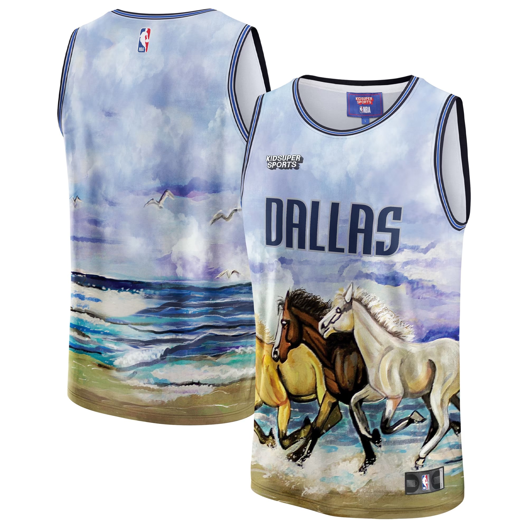 Hunk Wear - Dallas Mavericks NBA & KidSuper Studios by Fanatics Unisex Hometown Jersey - Blue