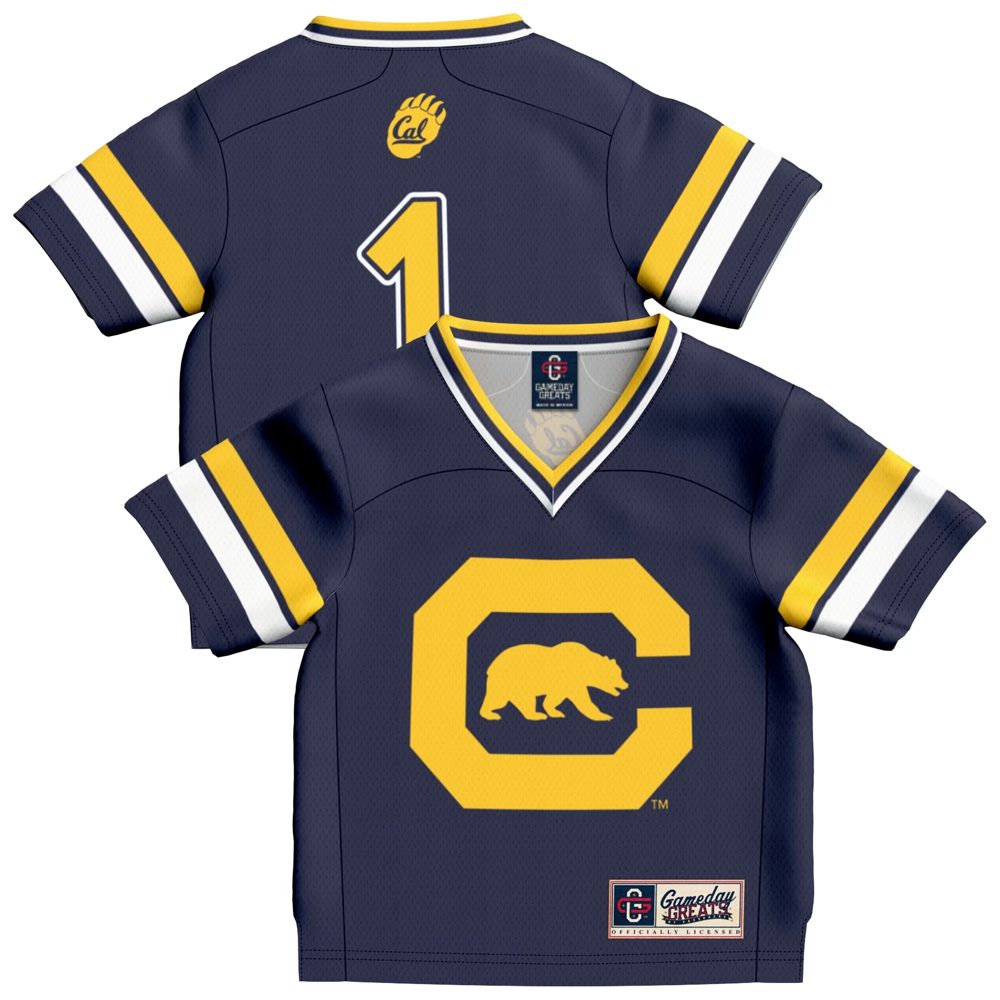 Hunk Wear - #1 Cal Bears GameDay Greats Infant Lightweight Collegiate Football Fashion Jersey - Navy