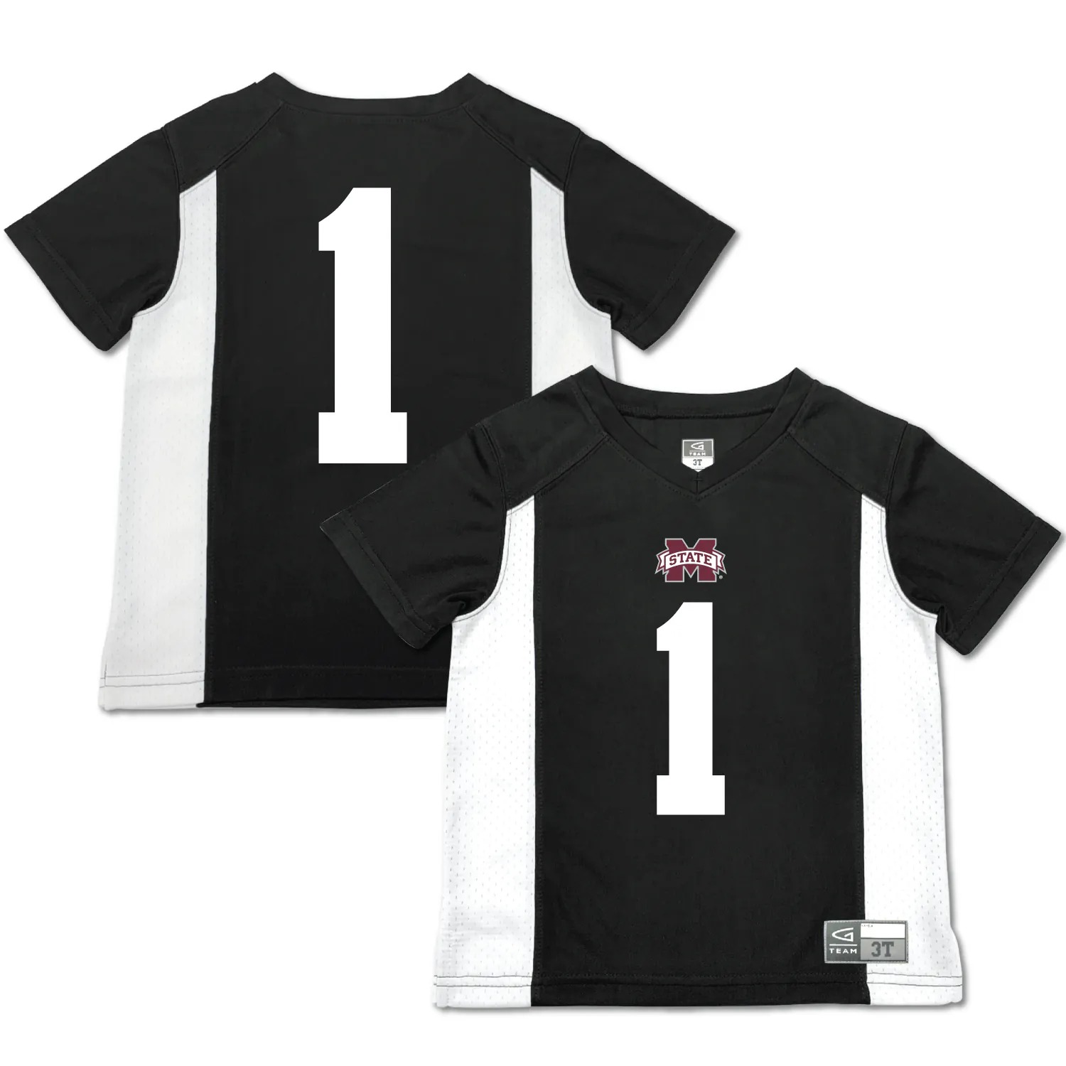 Hunk Wear - #1 Mississippi State Bulldogs Garb Toddler Football Jersey - Black