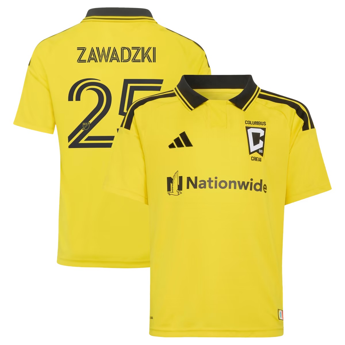 Hunk Wear - Sean Zawadzki Columbus Crew adidas Youth 2026 The Crafted for Excellence Kit Replica Jersey - Yellow