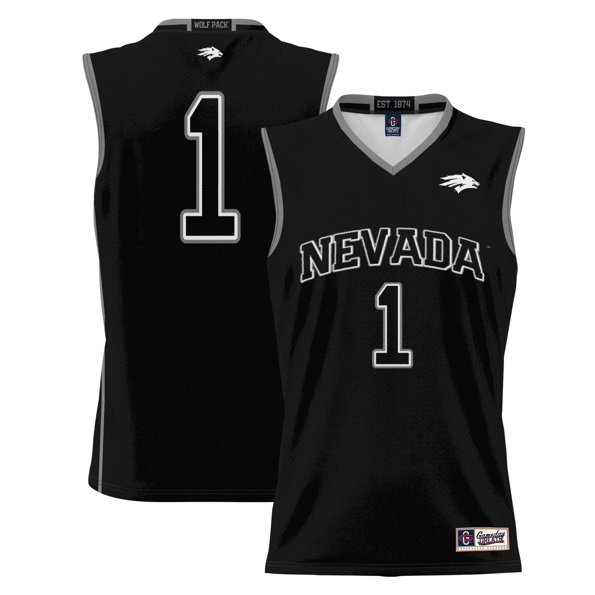Hunk Wear - #1 Nevada Wolf Pack GameDay Greats Youth Lightweight Basketball Jersey - Black