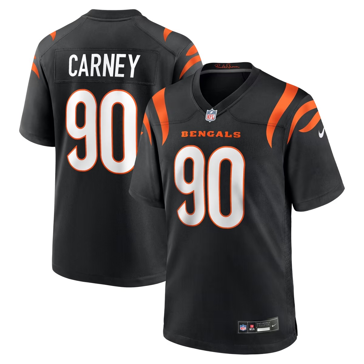 Hunk Wear - Owen Carney Cincinnati Bengals Nike Home Game Player Jersey - Black