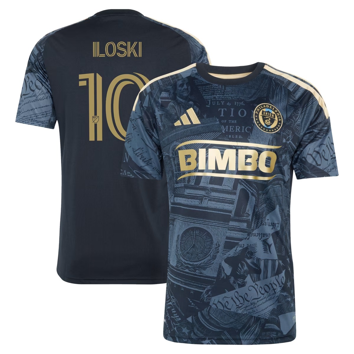 Hunk Wear - Milan Iloski Philadelphia Union adidas 2026 1776 Kit Replica Jersey - Navy