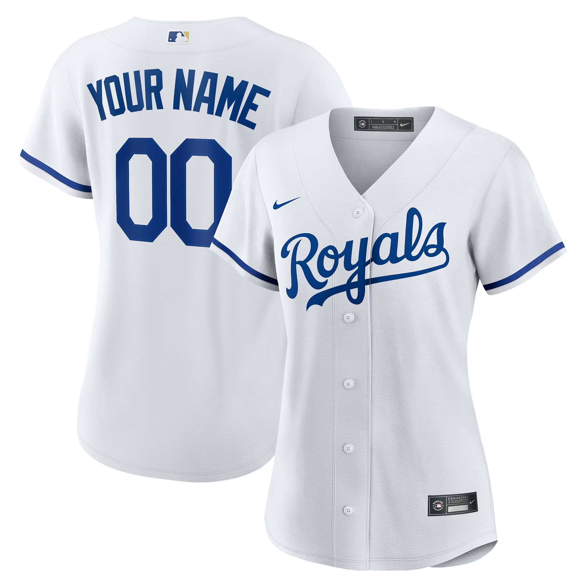 Hunk Wear - Kansas City Royals Nike Women's Replica Custom Jersey - White