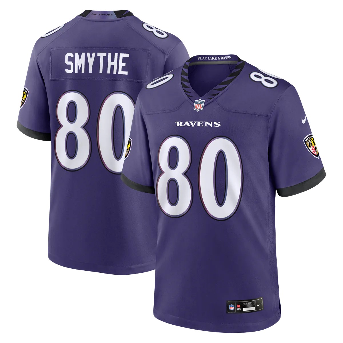 Hunk Wear - Durham Smythe Baltimore Ravens Nike Team Game Jersey - Purple