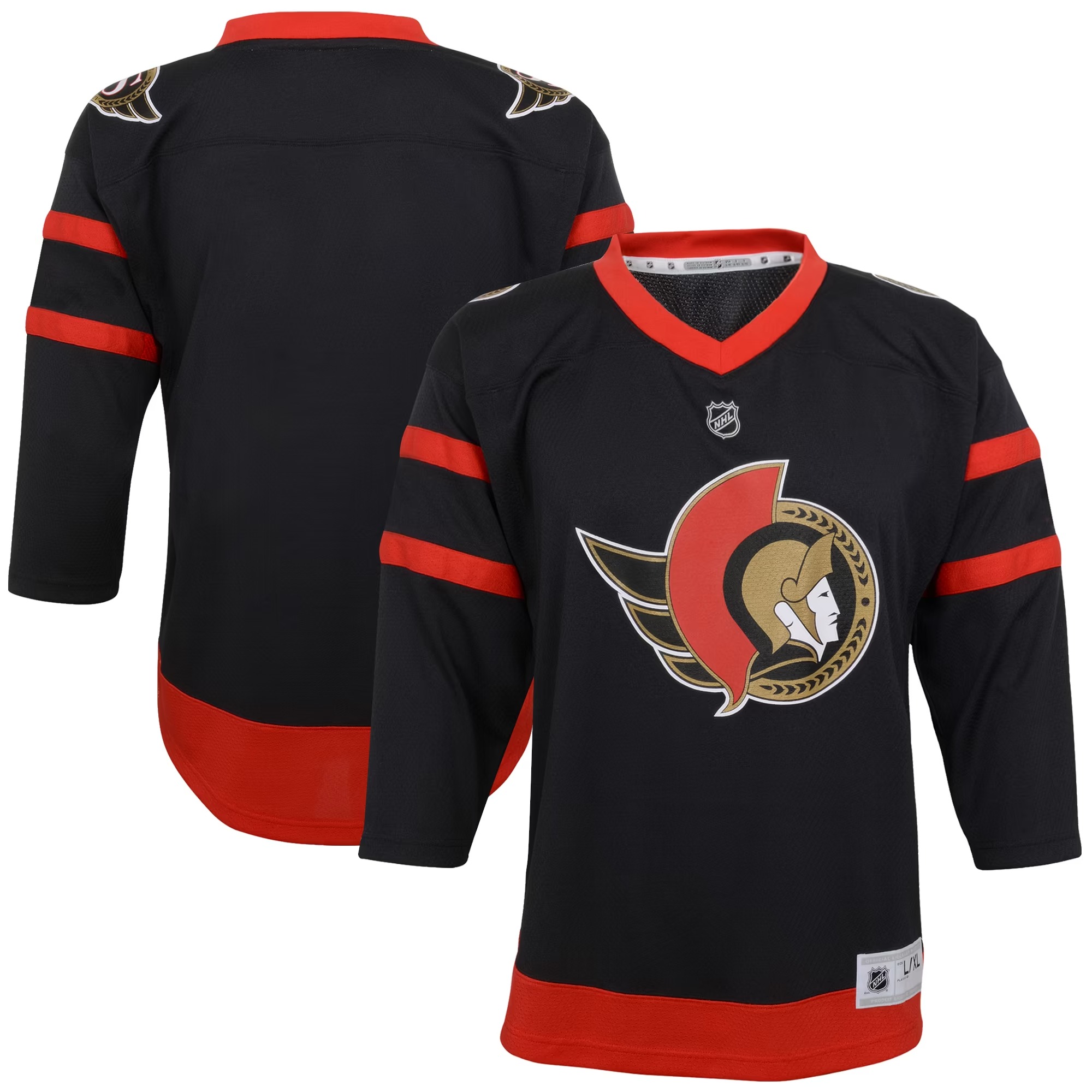 Hunk Wear - Ottawa Senators Youth Home Replica Blank Jersey - Black