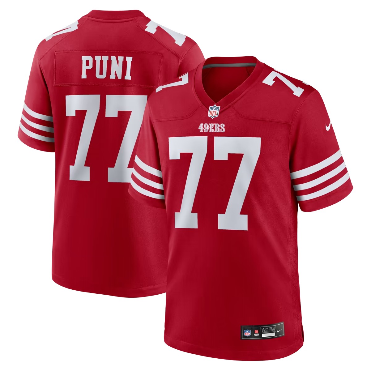 Hunk Wear - Dominick Puni San Francisco 49ers Nike Team Game Jersey - Scarlet