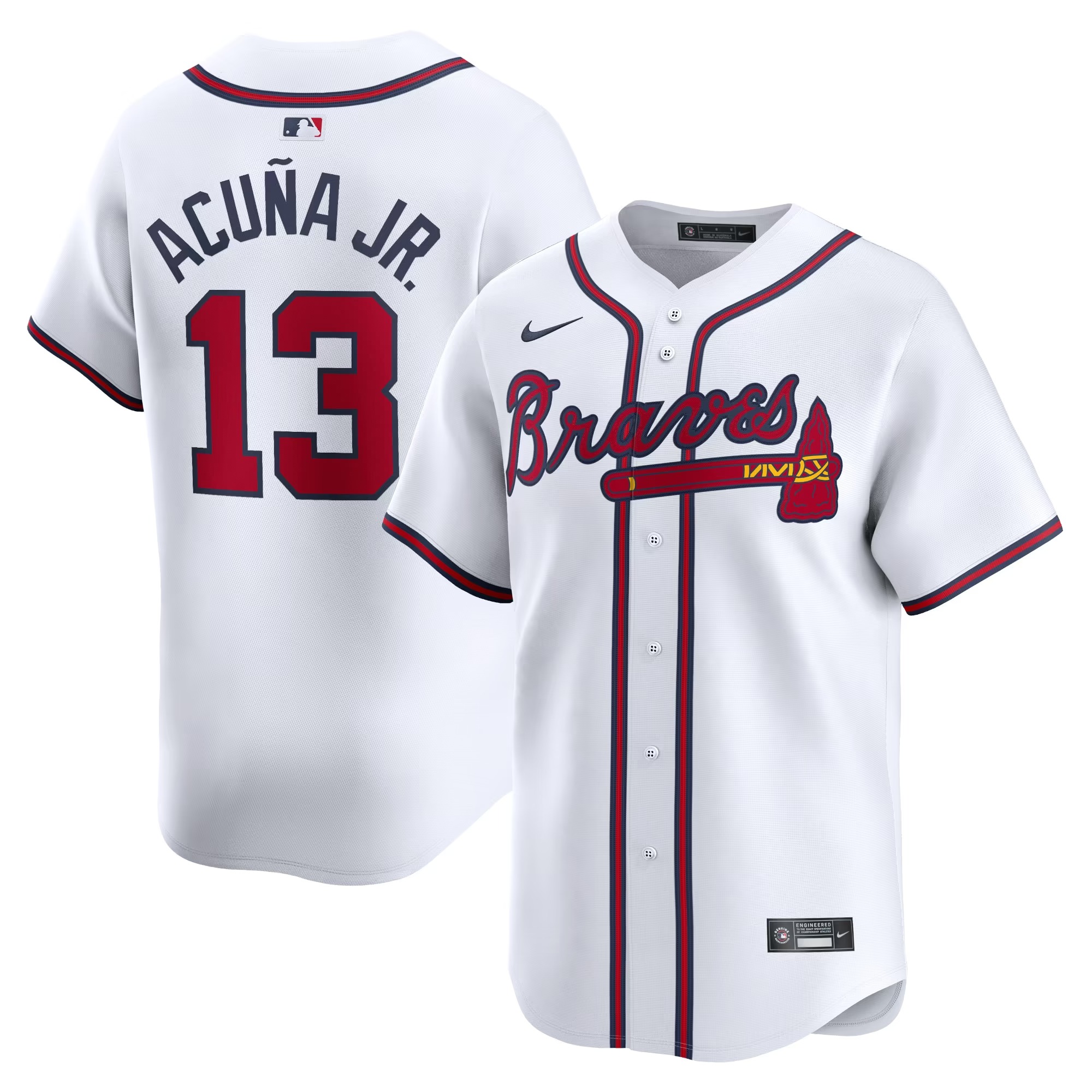 Hunk Wear - Ronald Acuña Jr. Atlanta Braves Nike Home Limited Player Jersey - White
