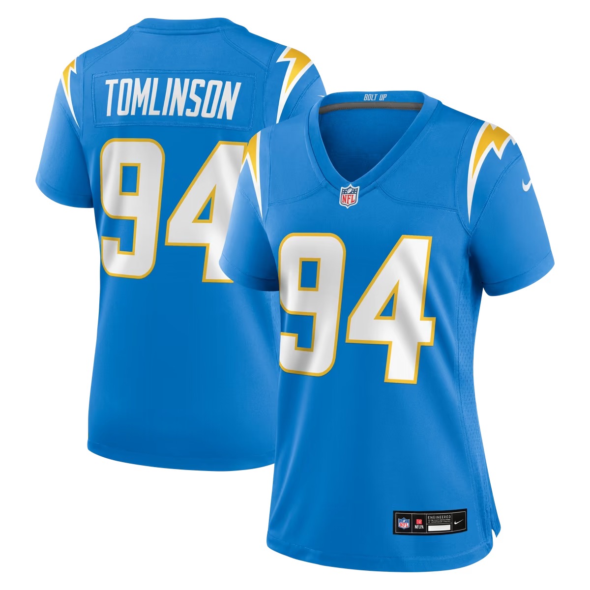 Hunk Wear - Dalvin Tomlinson Los Angeles Chargers Nike Women's Team Game Jersey - Powder Blue