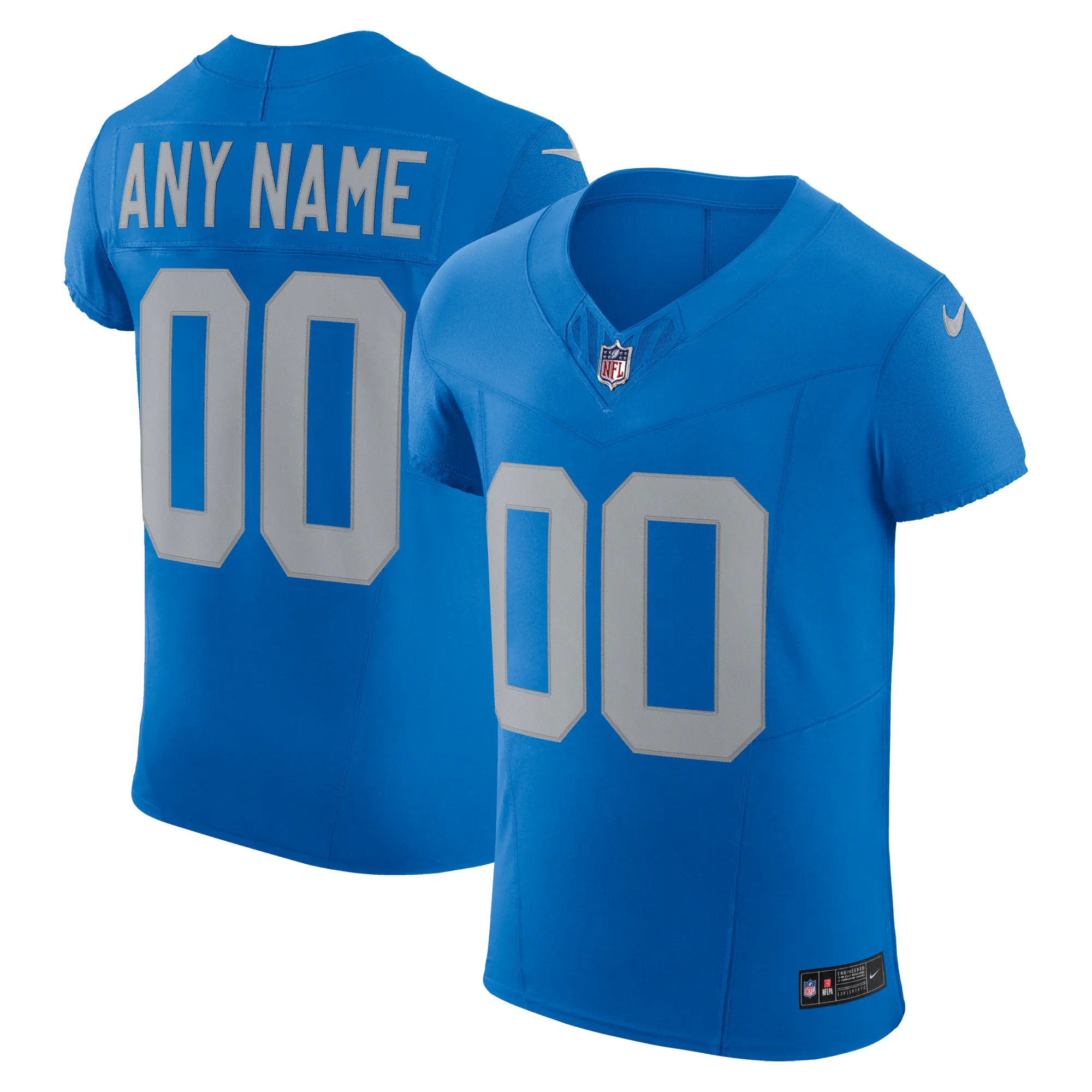Hunk Wear - Detroit Lions Nike Alternate Vapor F.U.S.E. Elite Custom Jersey - Blue