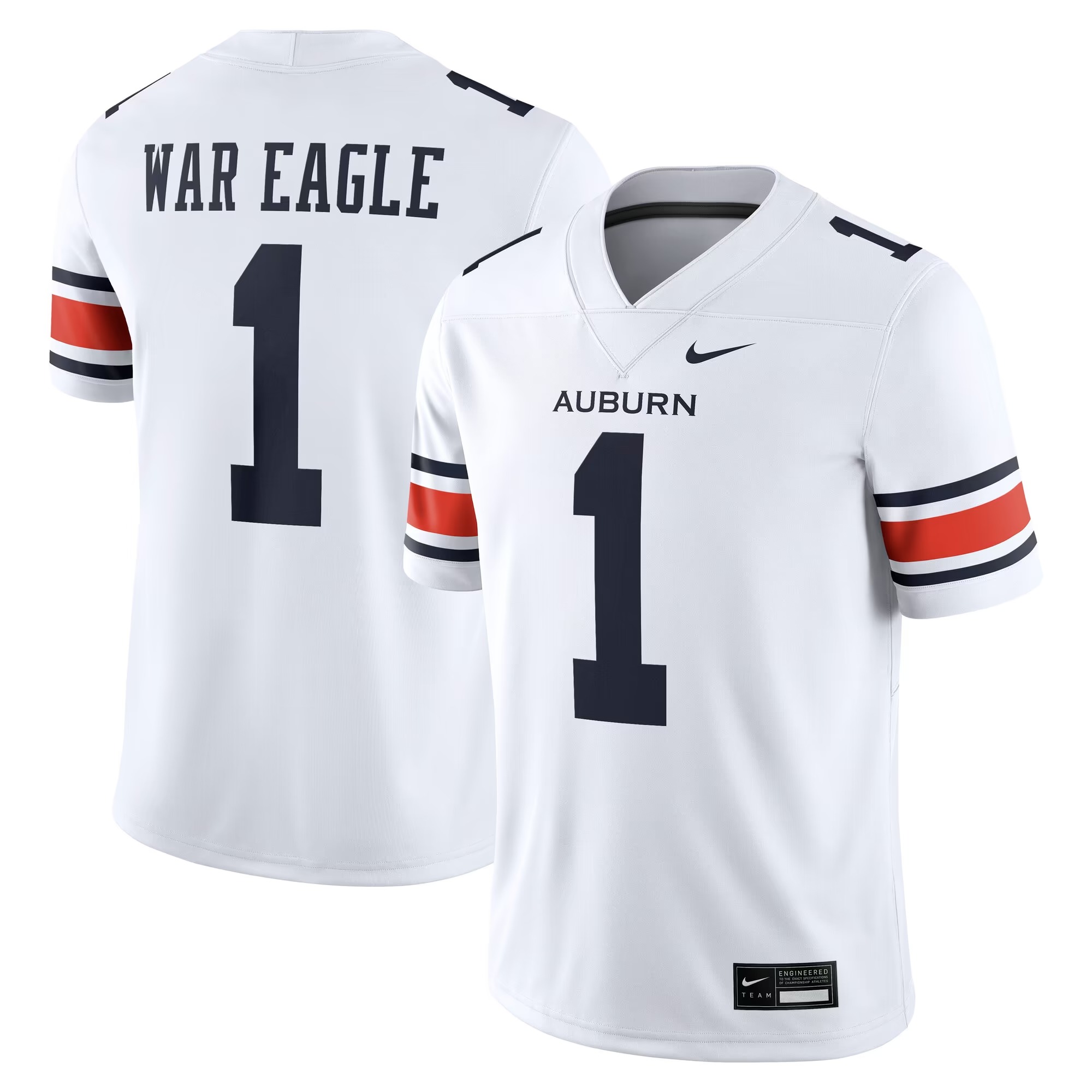 Hunk Wear - Auburn Tigers Nike Away Football Game Jersey - White