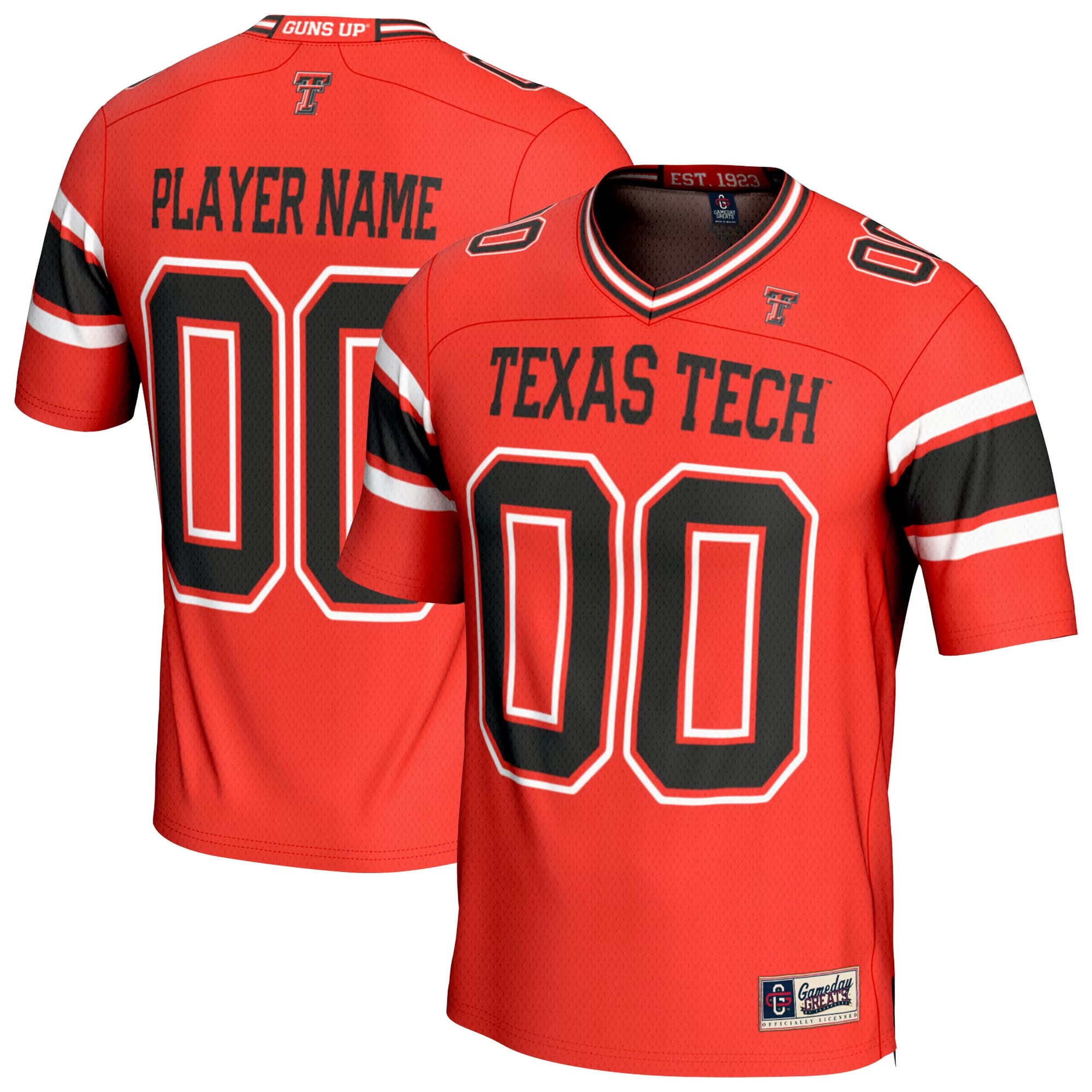Hunk Wear - Texas Tech Red Raiders GameDay Greats Unisex Personalized Football Fashion Jersey - Red