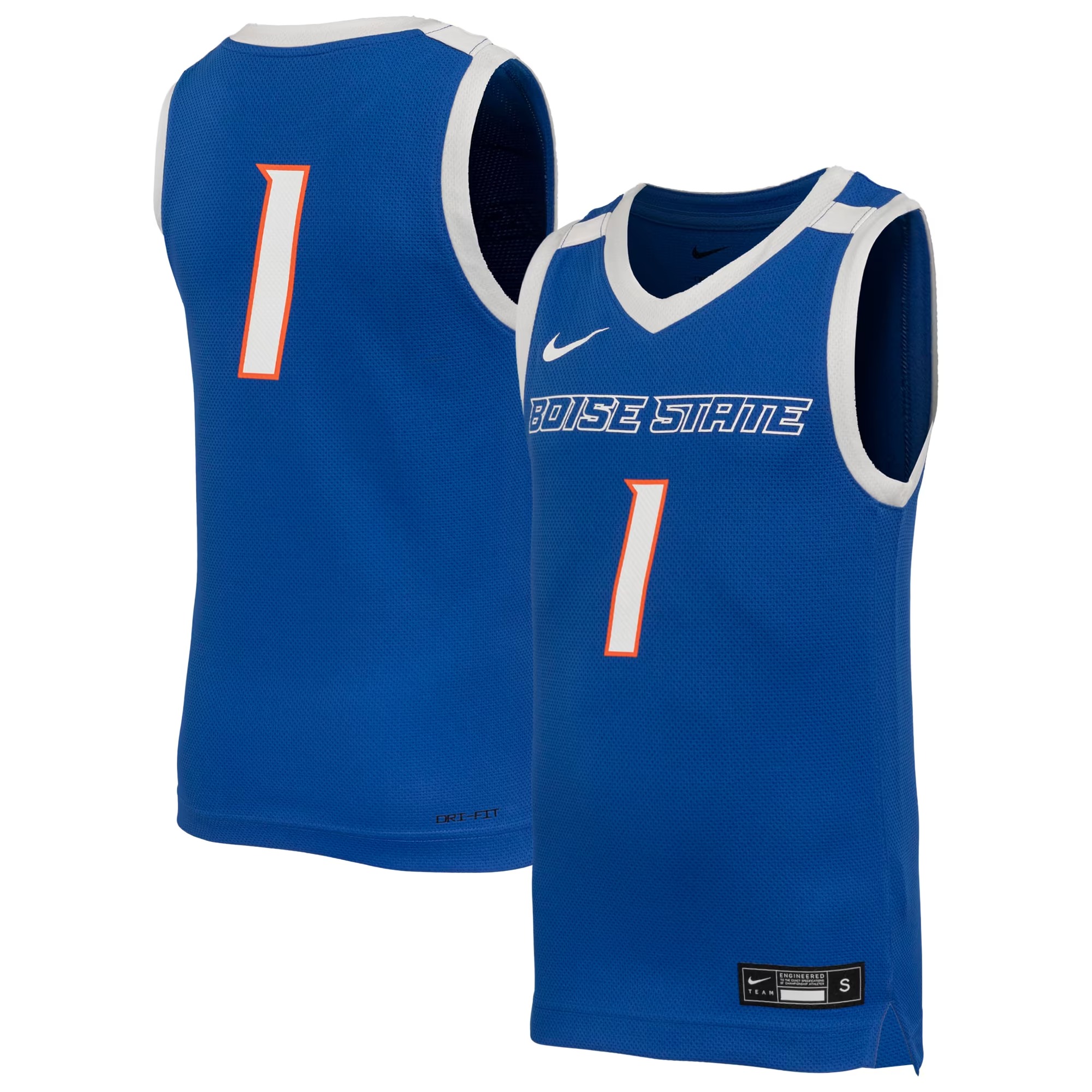 Hunk Wear - #1 Boise State Broncos Nike Youth Replica Basketball Jersey - Royal