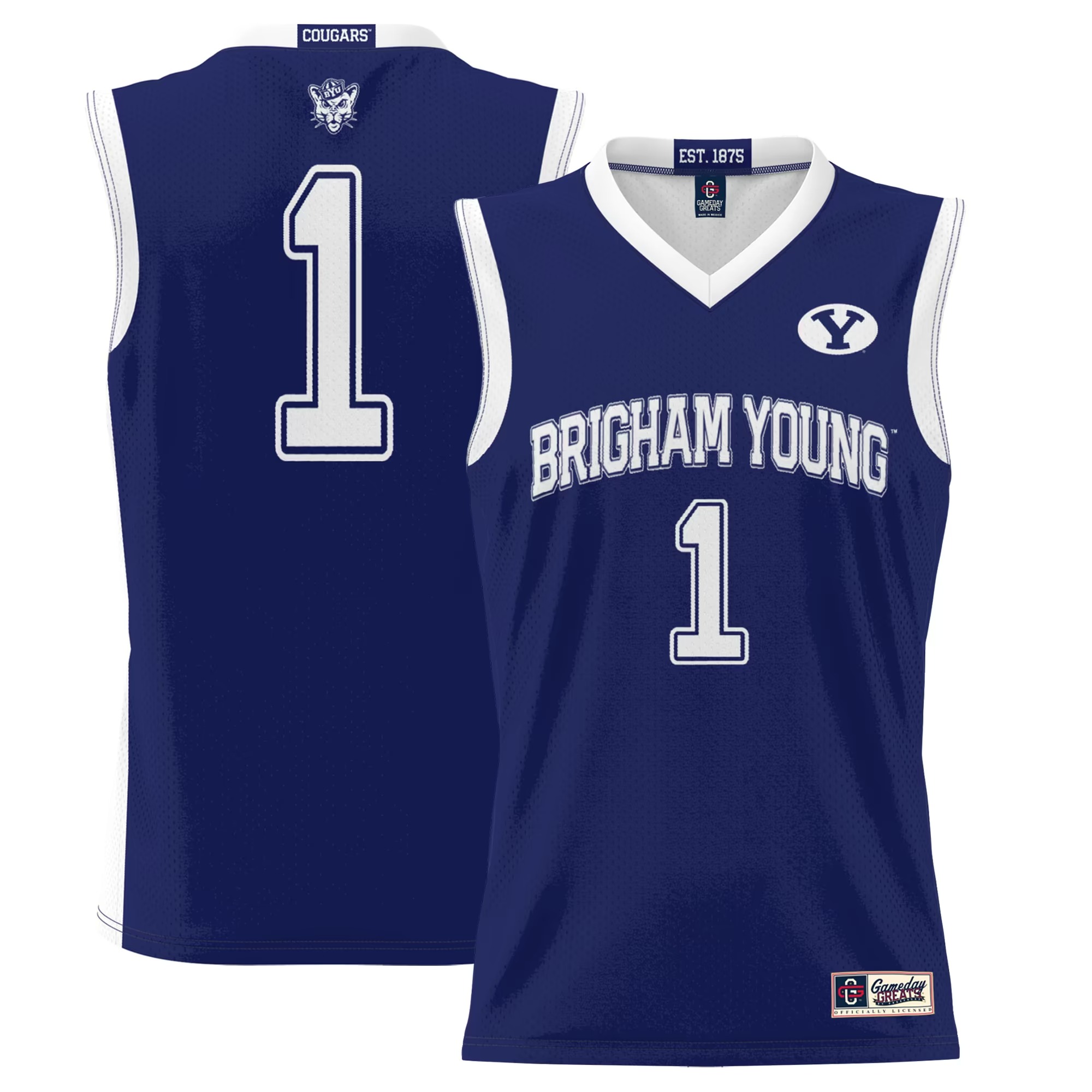 Hunk Wear - #1 BYU Cougars GameDay Greats Youth Lightweight Basketball Jersey - Navy
