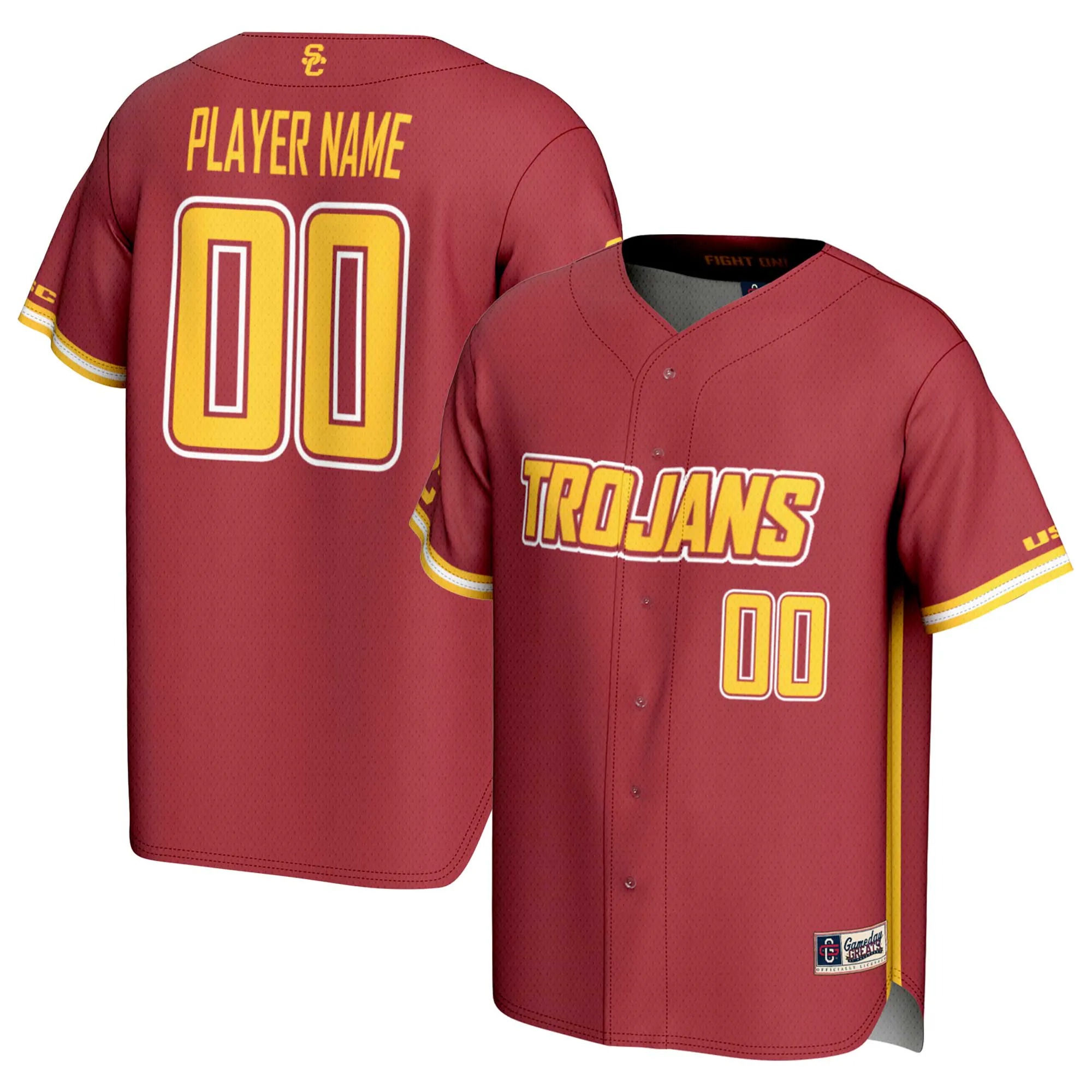 Hunk Wear - USC Trojans GameDay Greats NIL Pick-A-Player Baseball Lightweight Jersey - Cardinal