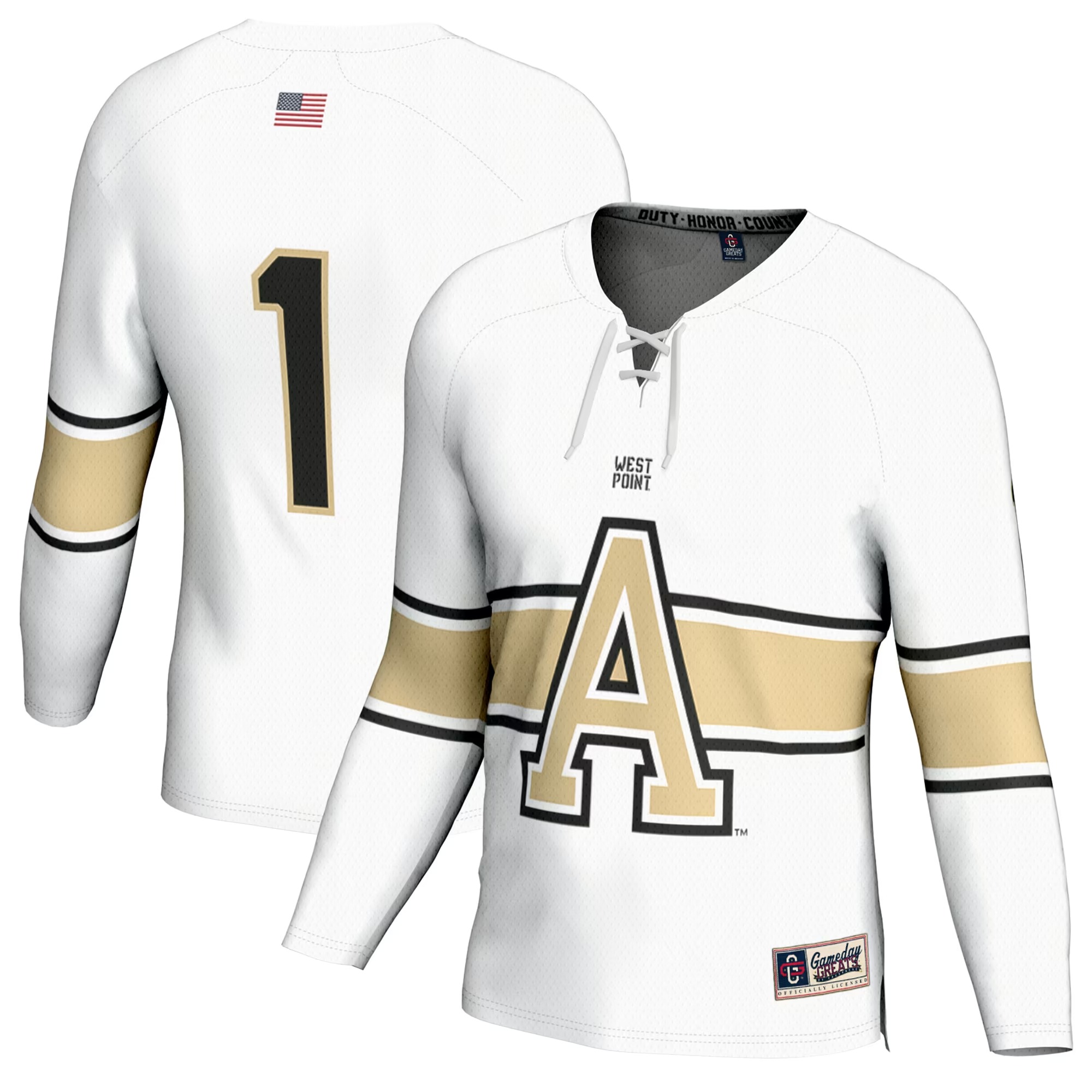 Hunk Wear - #1 Army Black Knights GameDay Greats Youth Ice Hockey Fashion Jersey - White