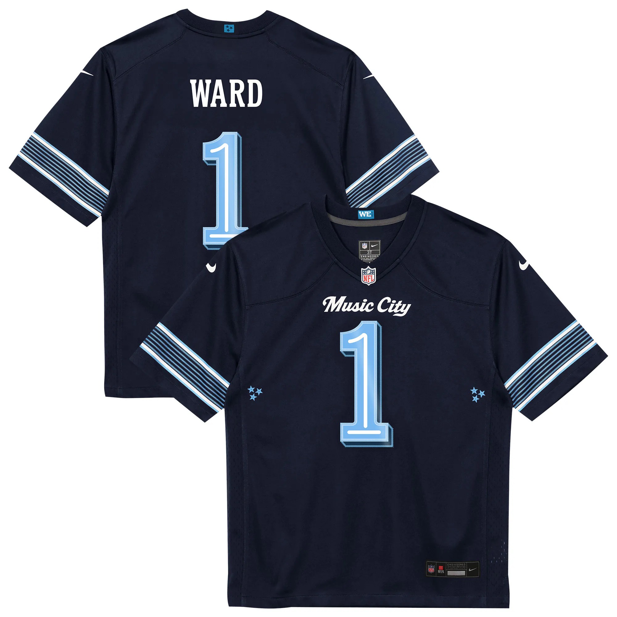 Hunk Wear - Cameron Ward Tennessee Titans Nike Toddler 2026 Rivalries Collection Game Jersey - Navy