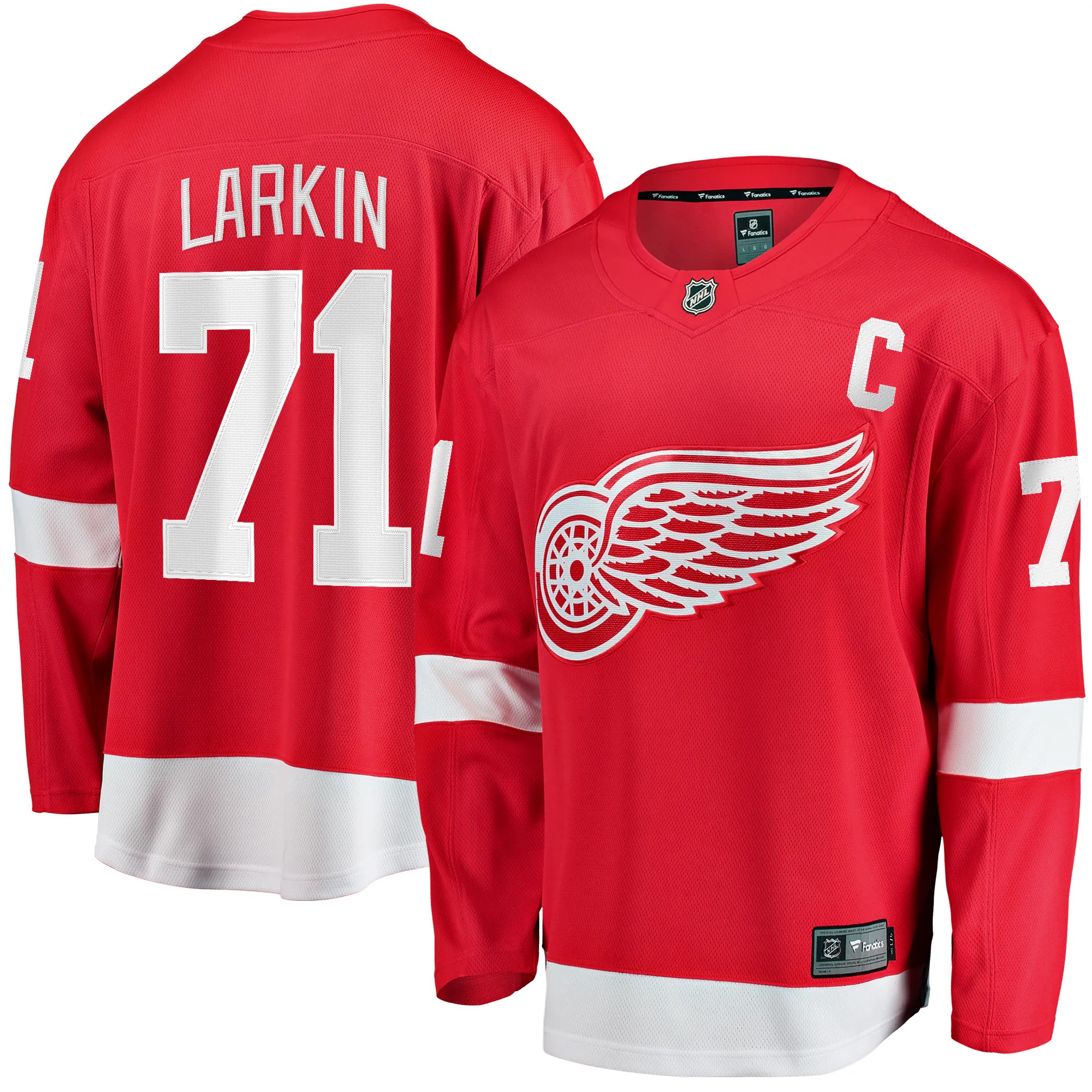 Hunk Wear - Dylan Larkin Detroit Red Wings Fanatics Branded Captain Home Breakaway Jersey - Red