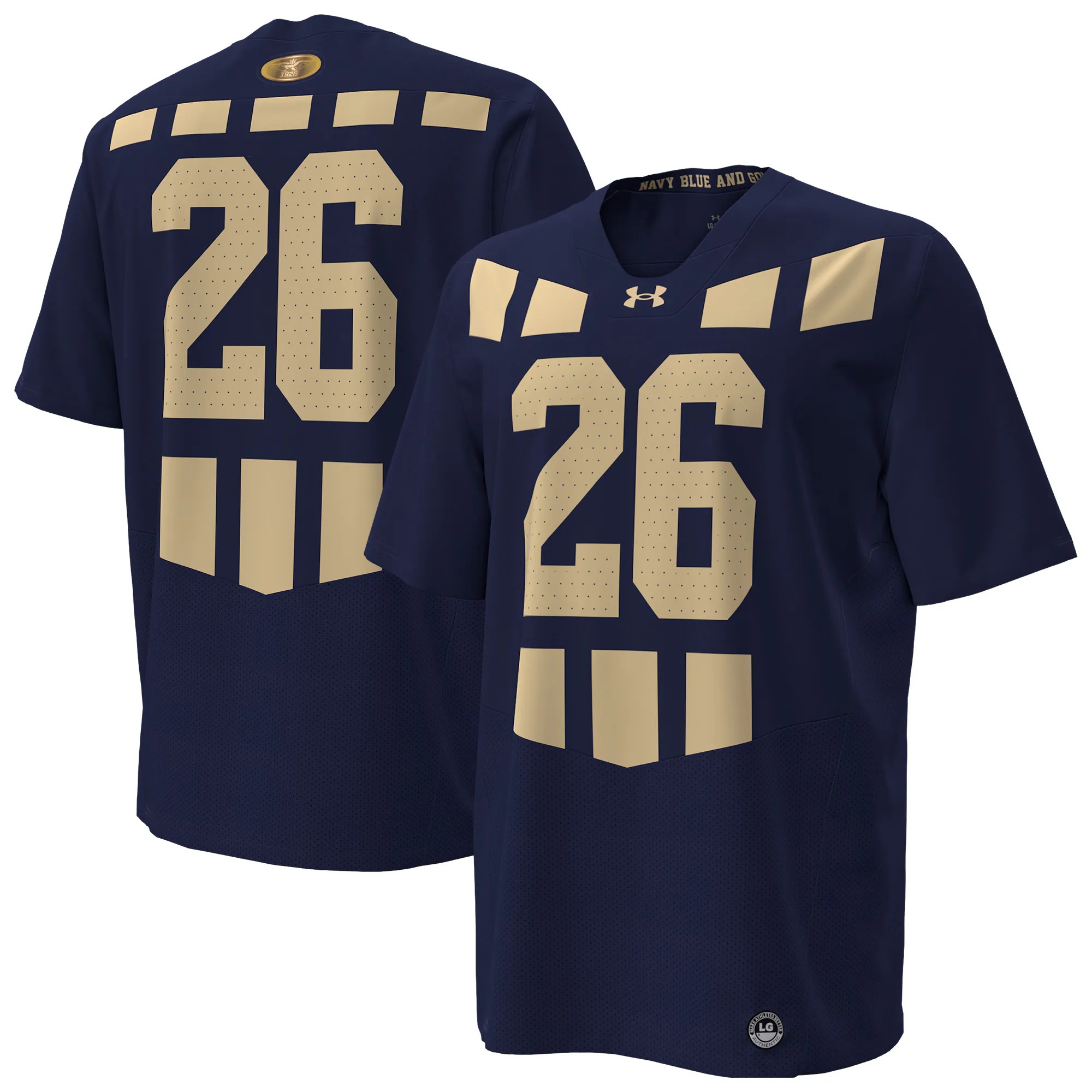 Hunk Wear - #26 Navy Midshipmen Under Armour 100th Anniversary Replica Football Jersey - Navy