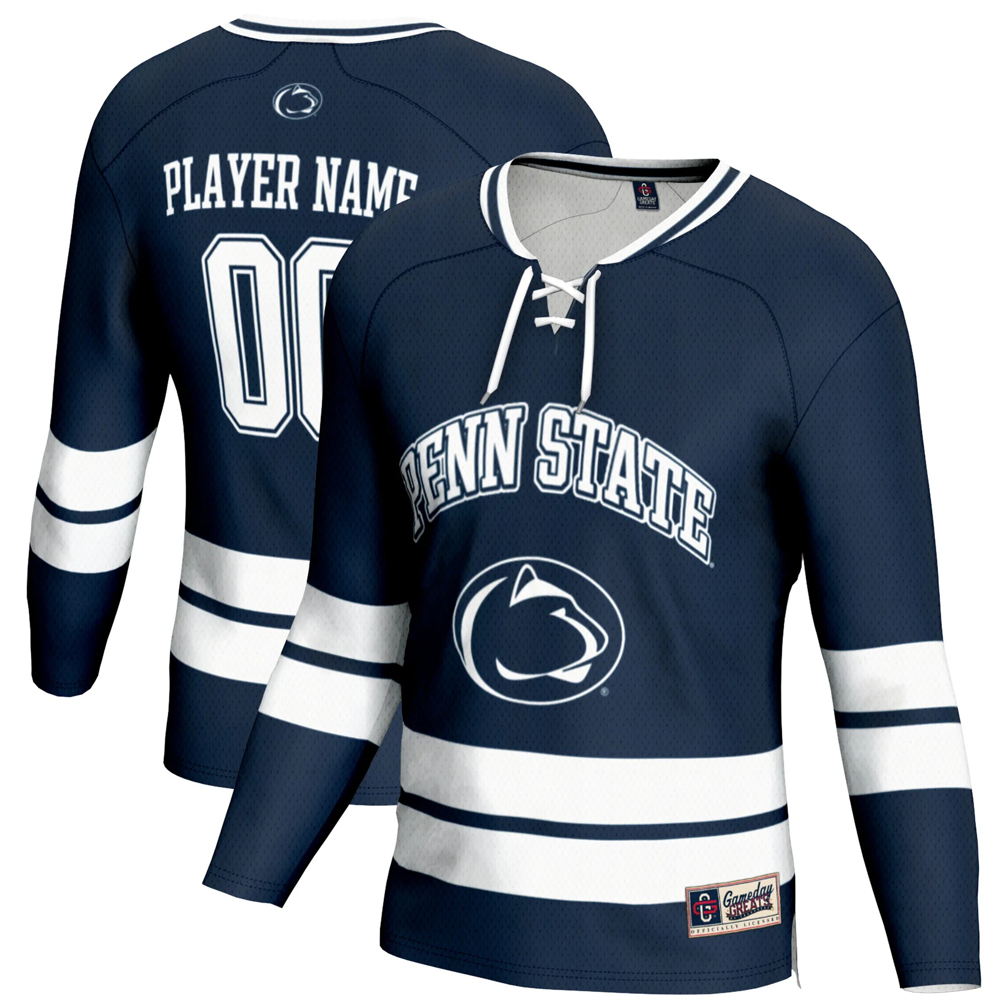 Hunk Wear - Penn State Nittany Lions GameDay Greats Youth NIL Pick-A-Player Men's Ice Hockey Lightweight Jersey - Navy