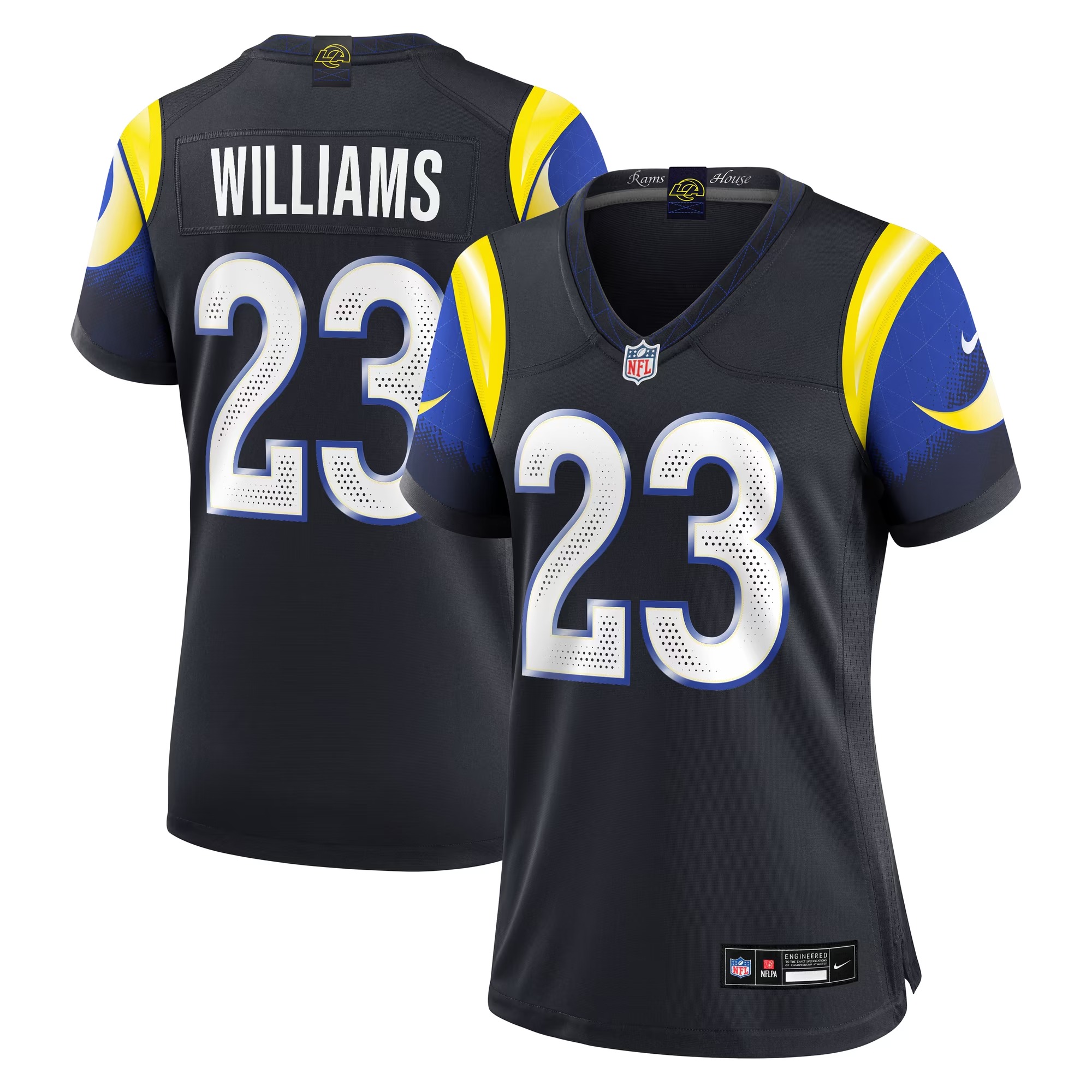 Hunk Wear - Kyren Williams Los Angeles Rams Nike Women's Rivalries Collection Game Jersey - Dark Blue