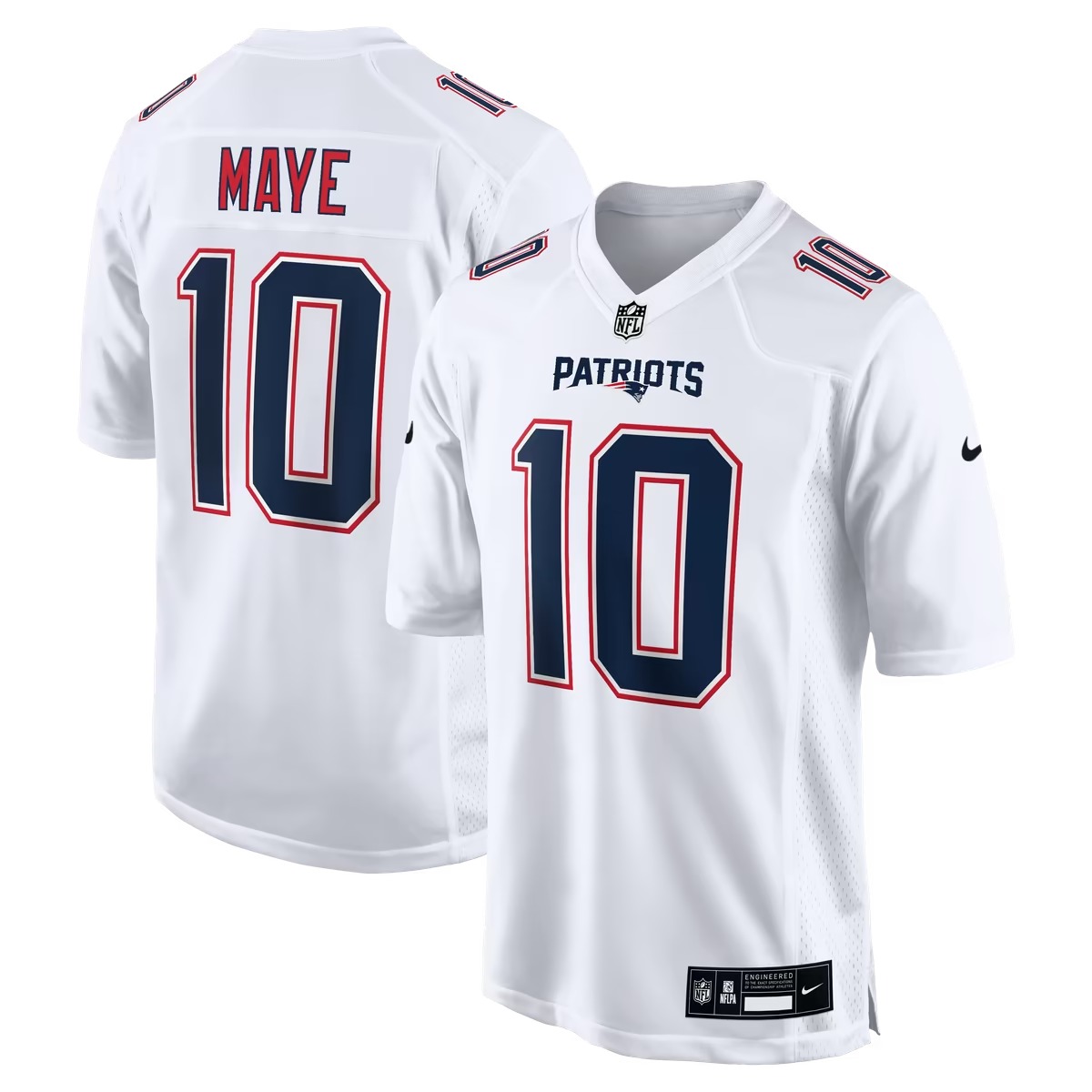 Hunk Wear - Drake Maye New England Patriots Nike Game Jersey - Tundra White