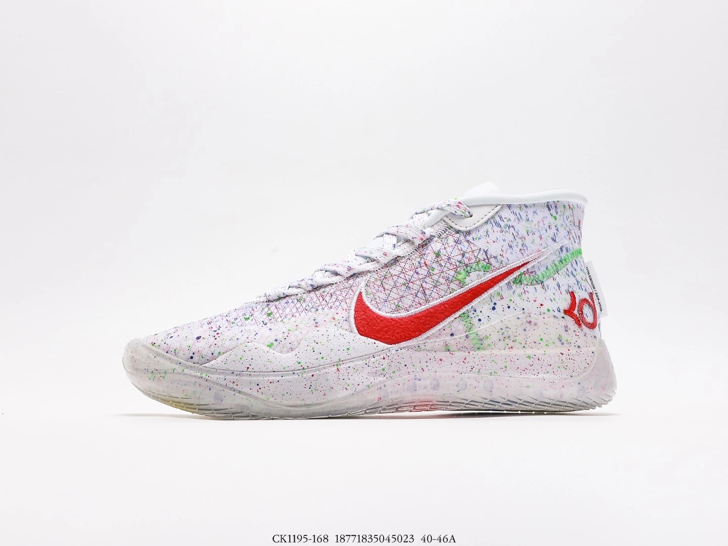 Nike KD Basketball Shoes White Multi-Color Speckled CCK1195-168