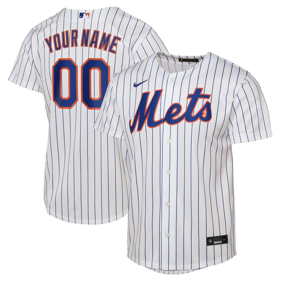 Hunk Wear - New York Mets Nike Youth Home Replica Custom Jersey - White