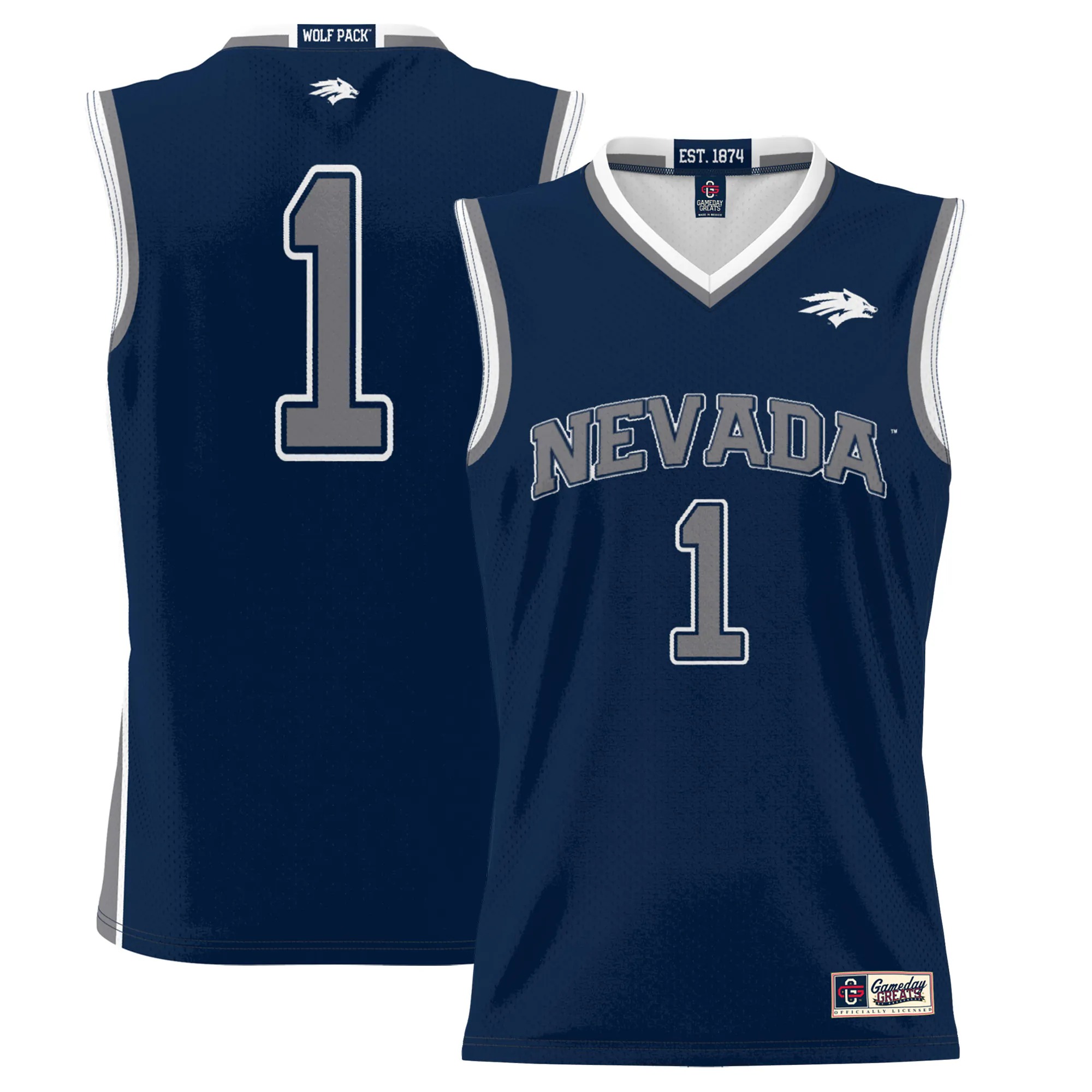 Hunk Wear - #1 Nevada Wolf Pack GameDay Greats Lightweight Basketball Jersey - Navy