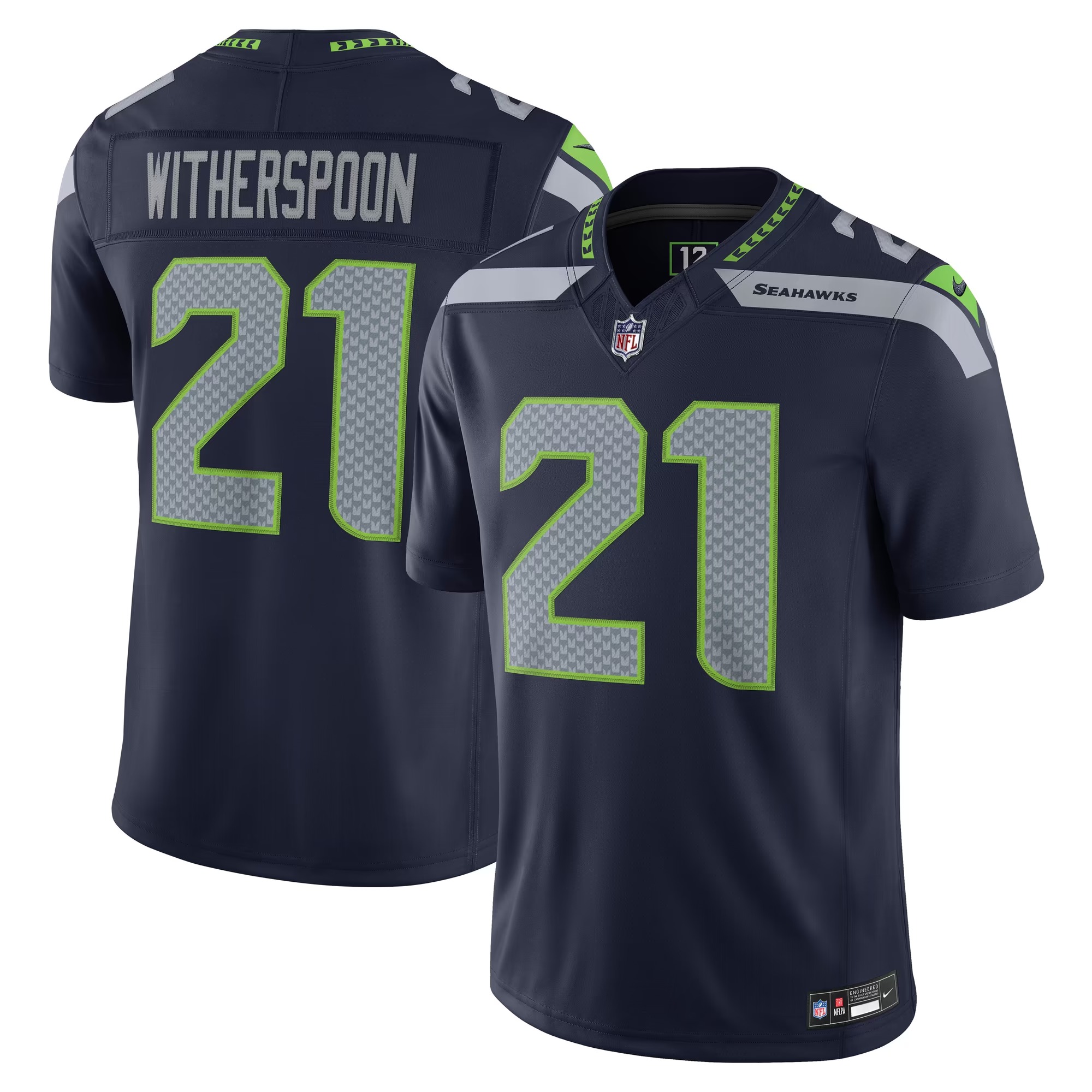Hunk Wear - Devon Witherspoon Seattle Seahawks Nike Team Vapor F.U.S.E. Stitched Limited Jersey - College Navy