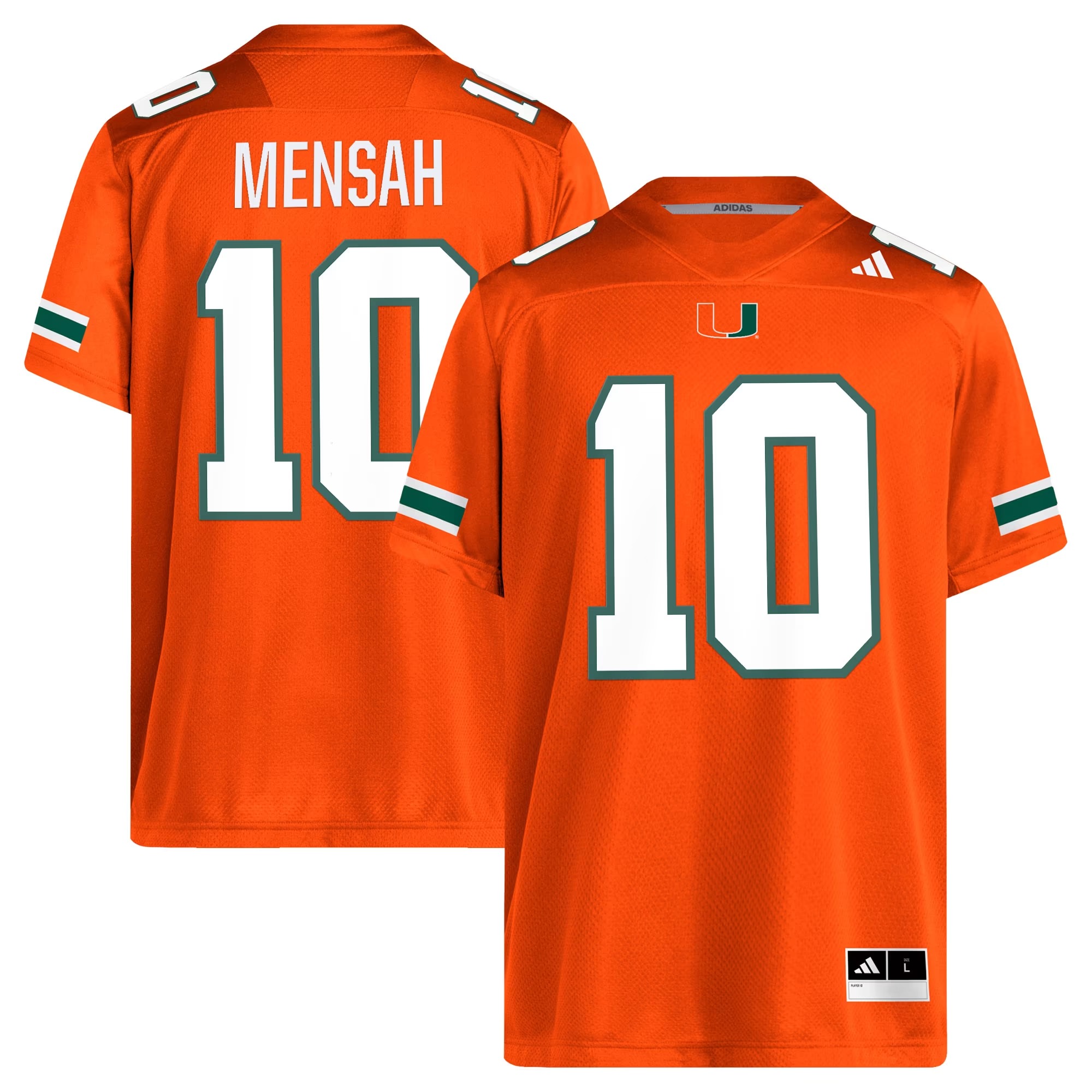 Hunk Wear - Darian Mensah Miami Hurricanes adidas Game Football Jersey - Orange