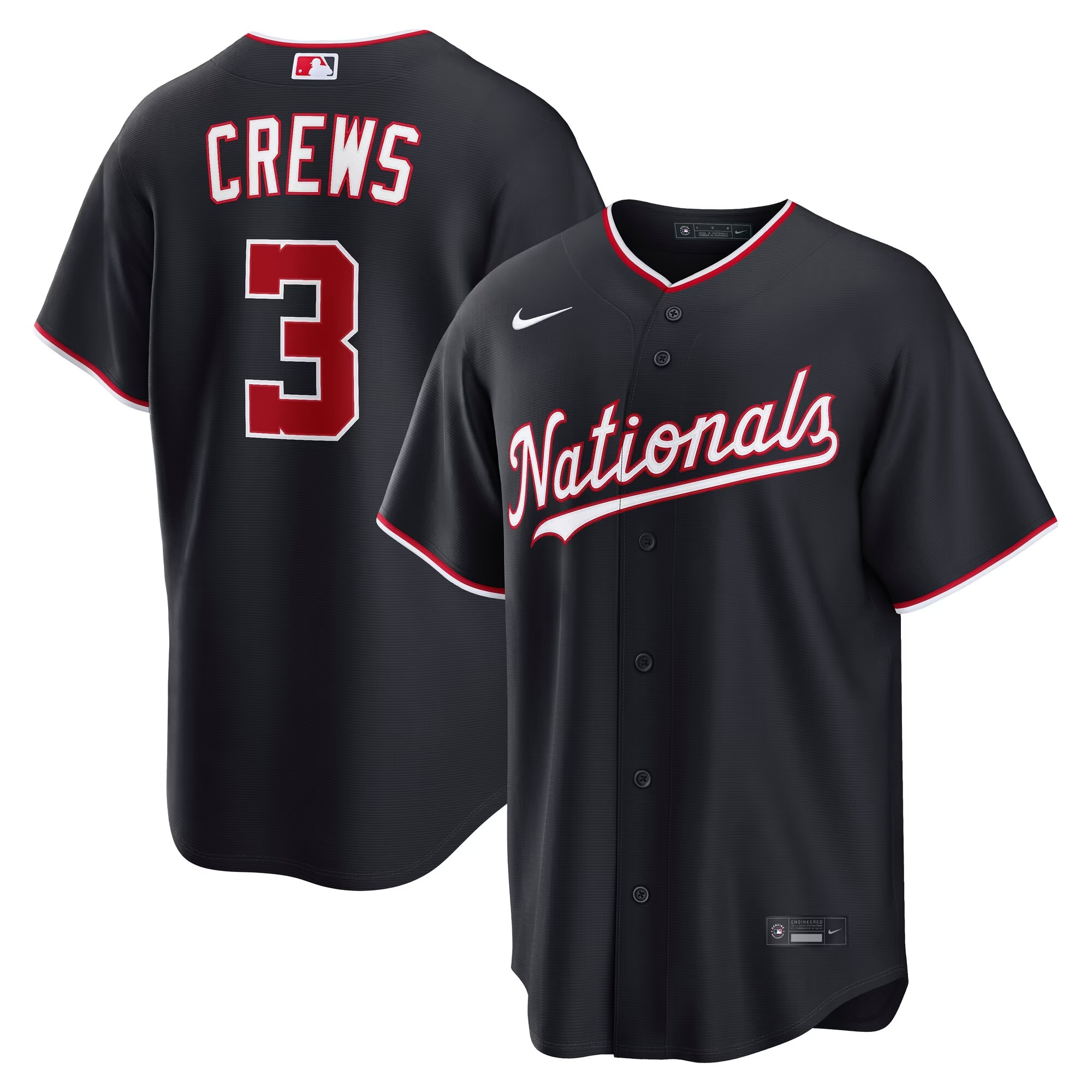 Hunk Wear - Dylan Crews Washington Nationals Nike Alternate Replica Jersey - Navy
