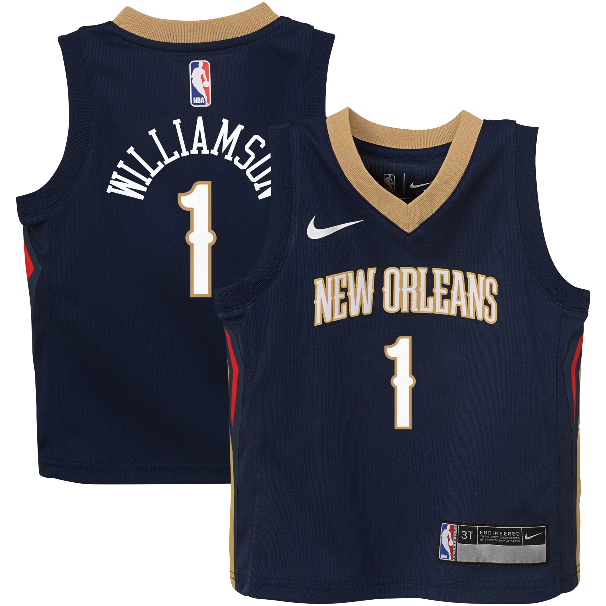 Hunk Wear - Zion Williamson New Orleans Pelicans Nike Toddler Swingman Player Jersey - Icon Edition - Navy