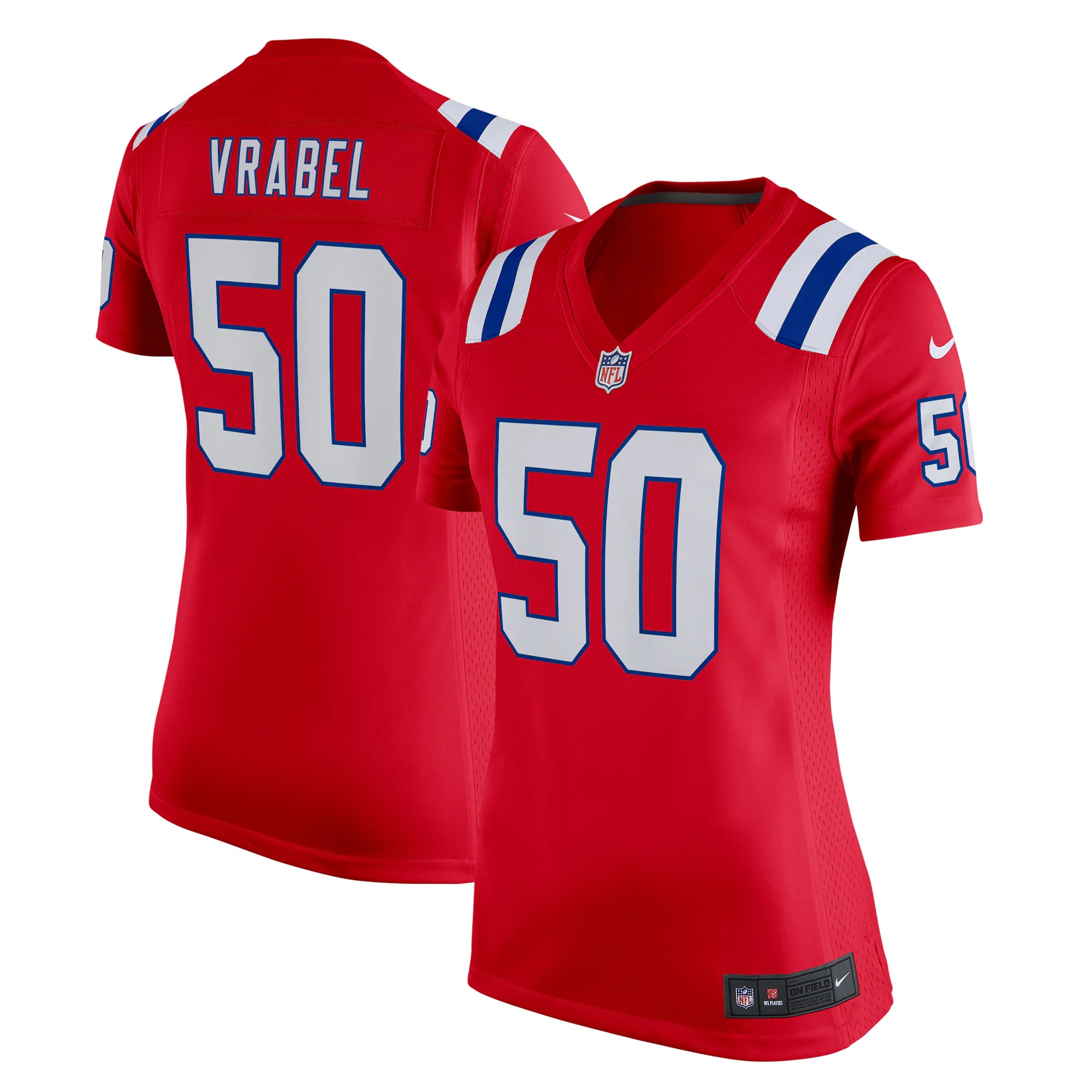 Hunk Wear - Mike Vrabel New England Patriots Nike Women's Retired Game Jersey - Red