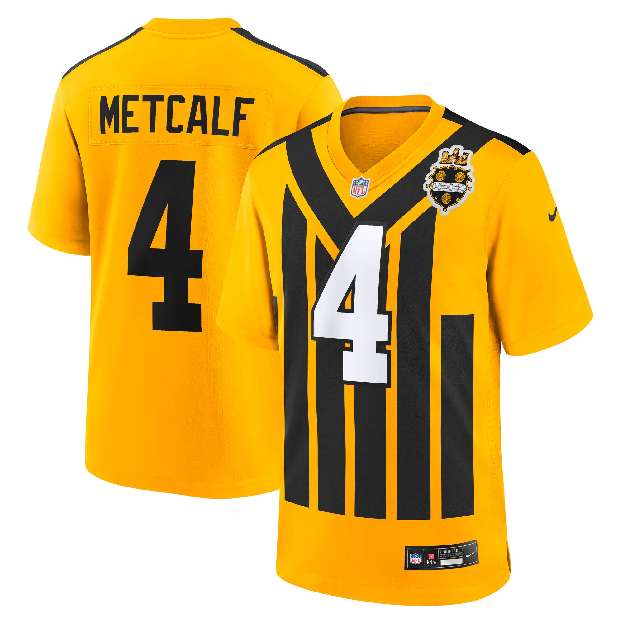 Hunk Wear - DK Metcalf Pittsburgh Steelers Nike Alternate 1933 Throwback Game Jersey - Gold