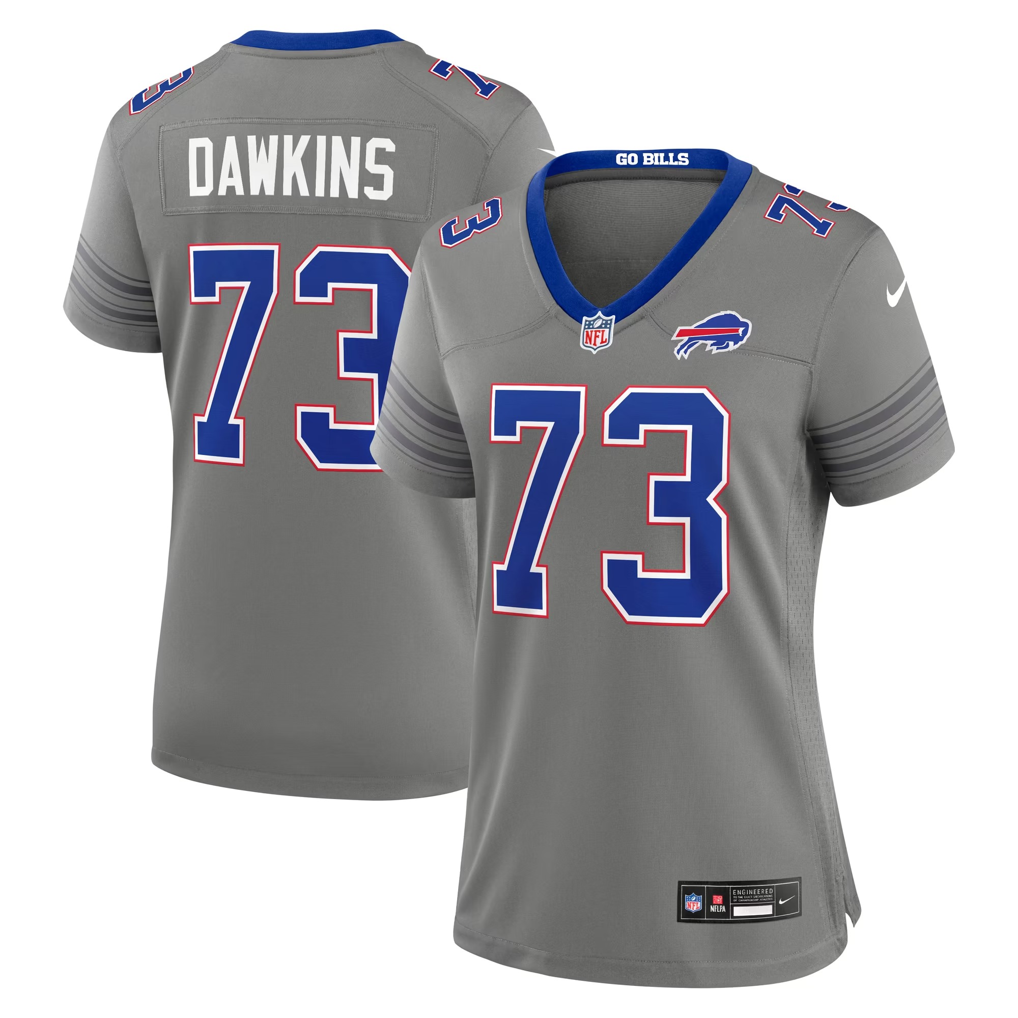 Hunk Wear - Dion Dawkins Buffalo Bills Nike Women's Nickel City Game Jersey - Gray