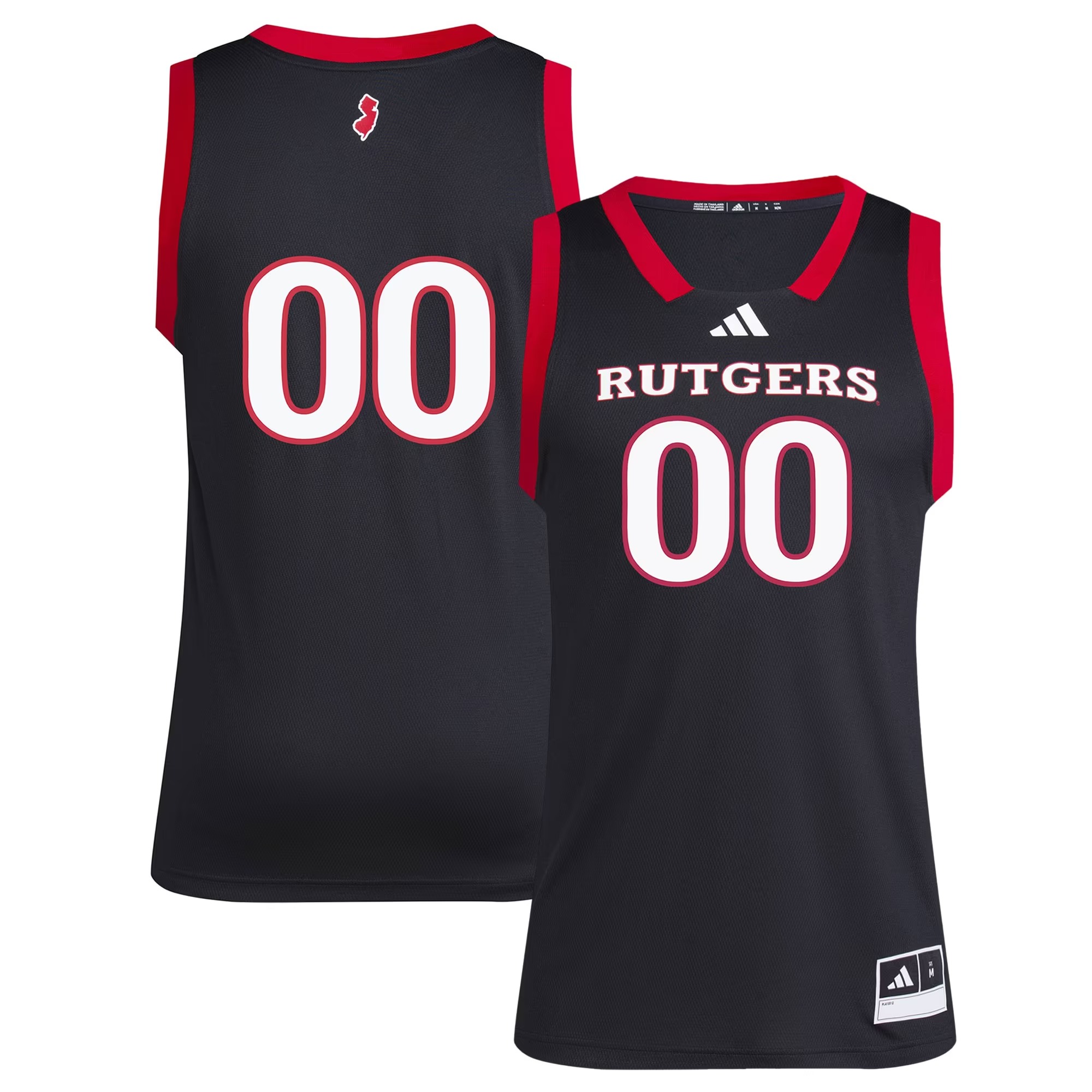 Hunk Wear - #1 Rutgers Scarlet Knights adidas Replica Swingman Jersey - Black