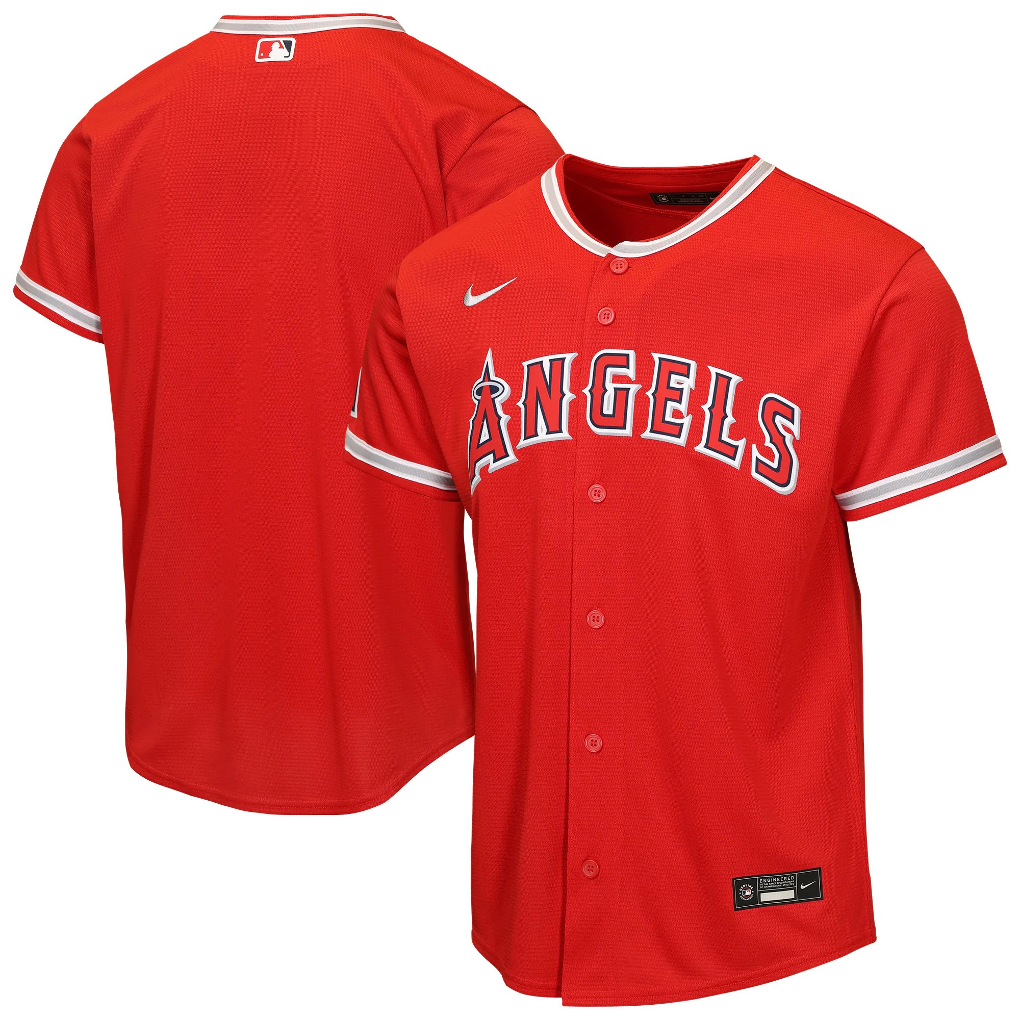 Hunk Wear - Los Angeles Angels Nike Youth Alternate Stadium Jersey - Red