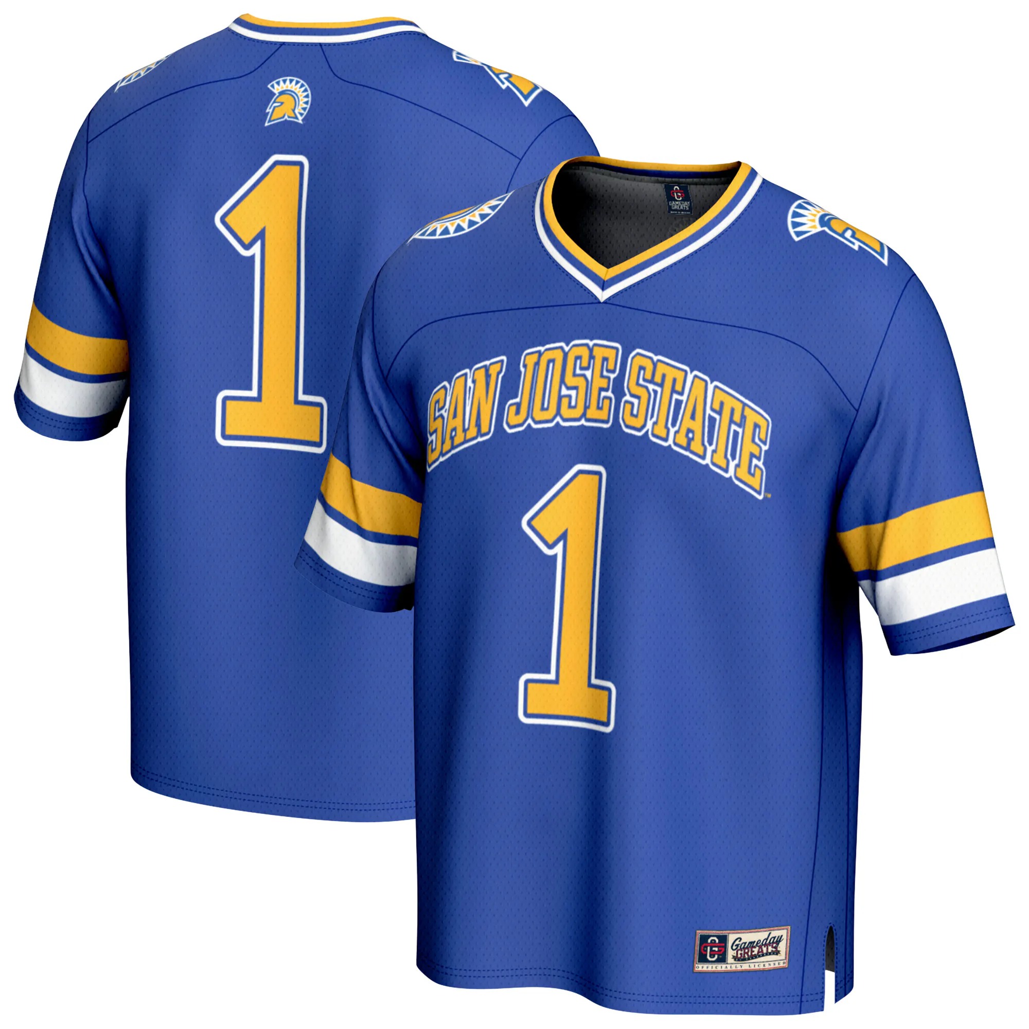 Hunk Wear - #1 San Jose State Spartans GameDay Greats Lightweight Collegiate Football Fashion Jersey - Royal